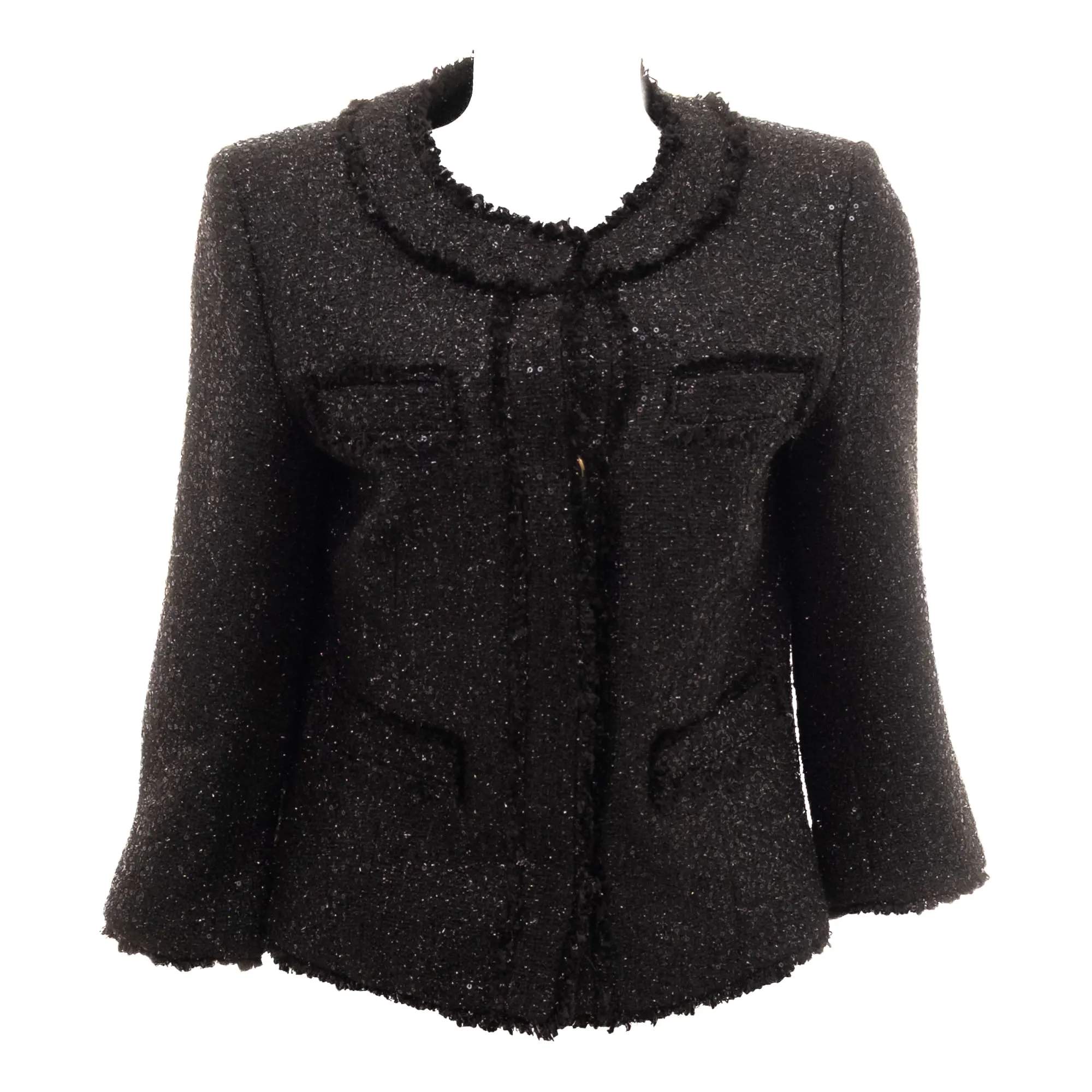 Casaqueto Michael Kors Tweed Lantejoulas Preto