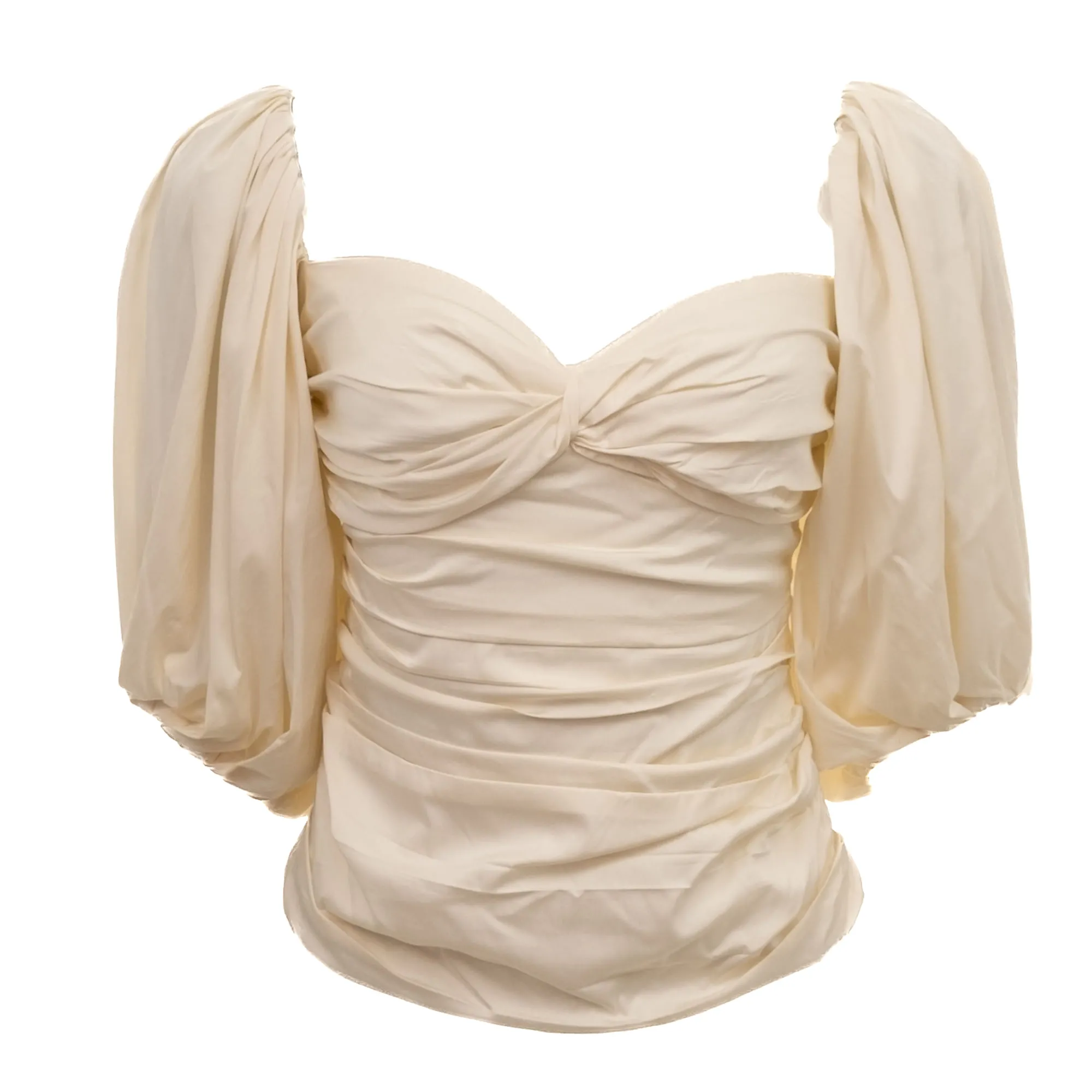 Blusa Cris Barros Manga Bufante Creme