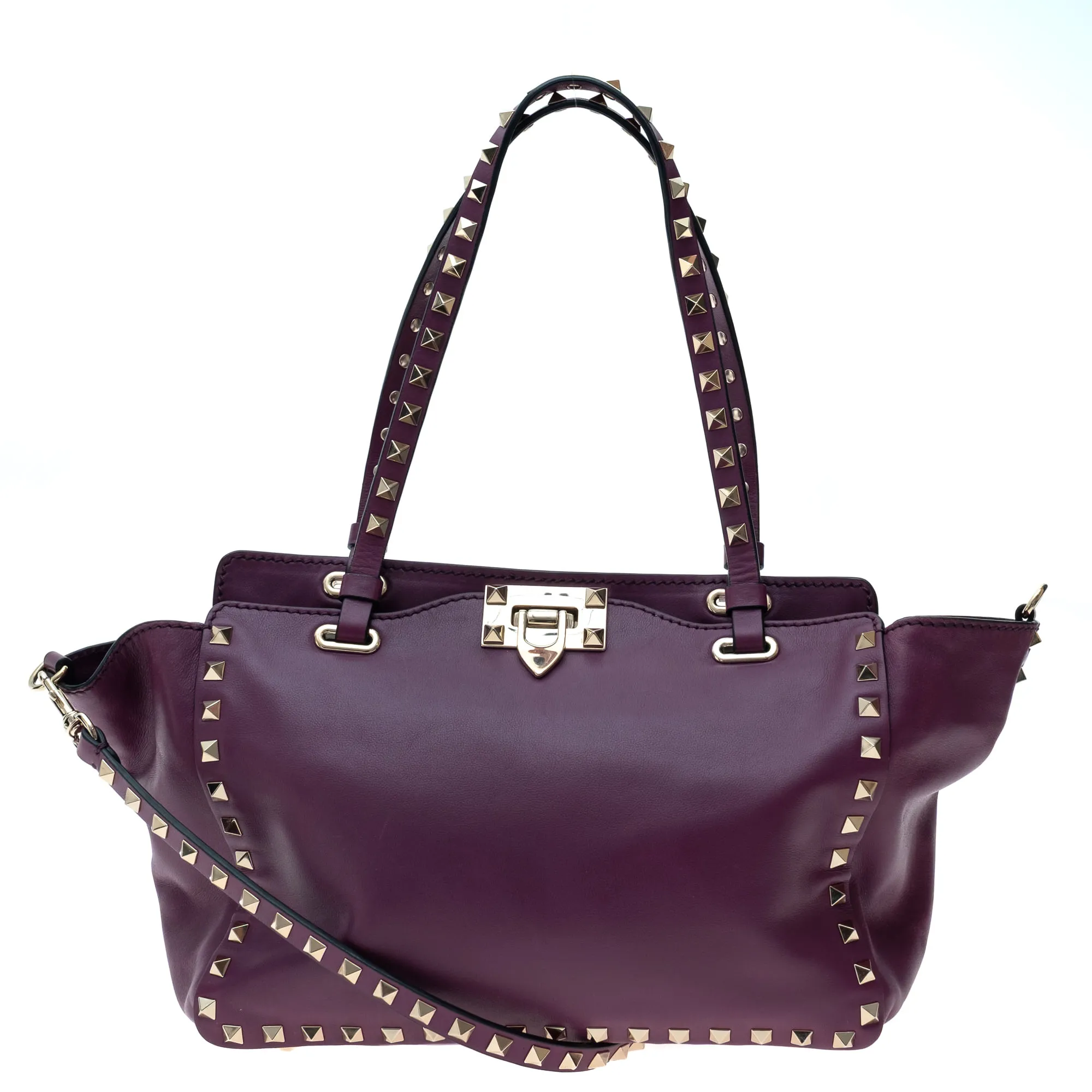 Bolsa Valentino Garavani Rockstud Tote Roxa