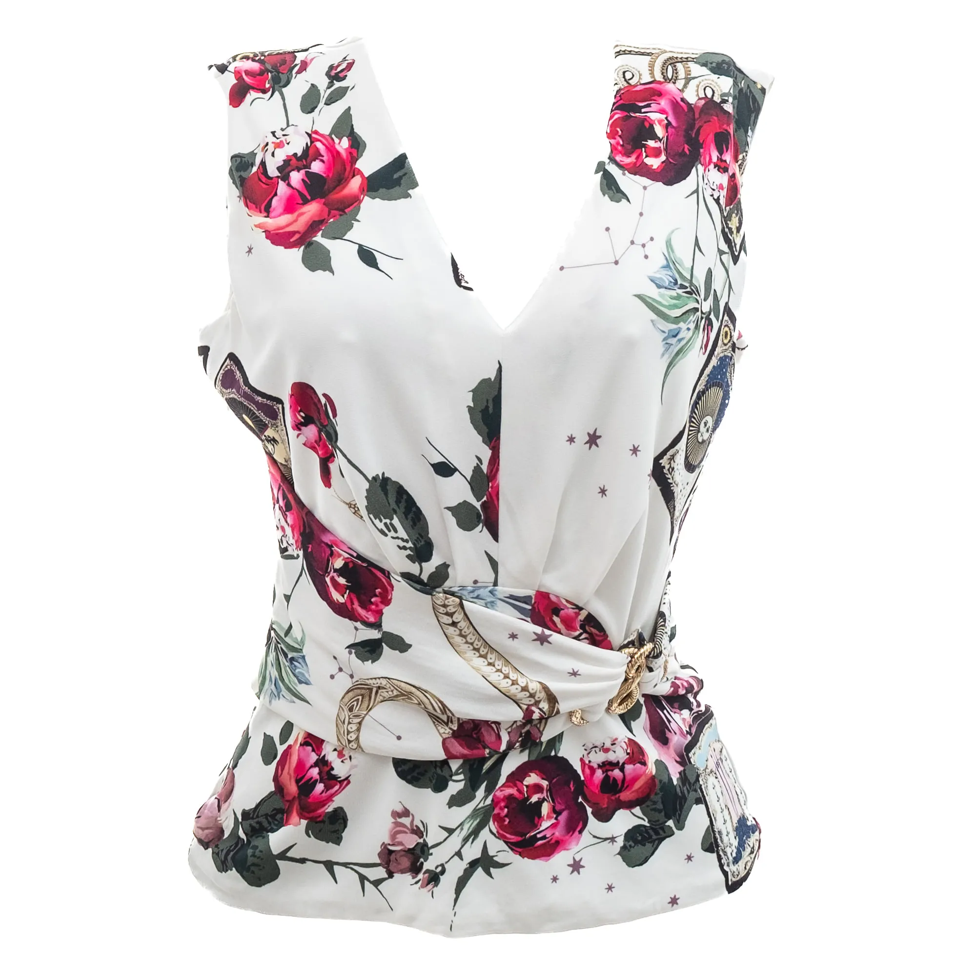 Blusa Roberto Cavalli Estampa Rosas