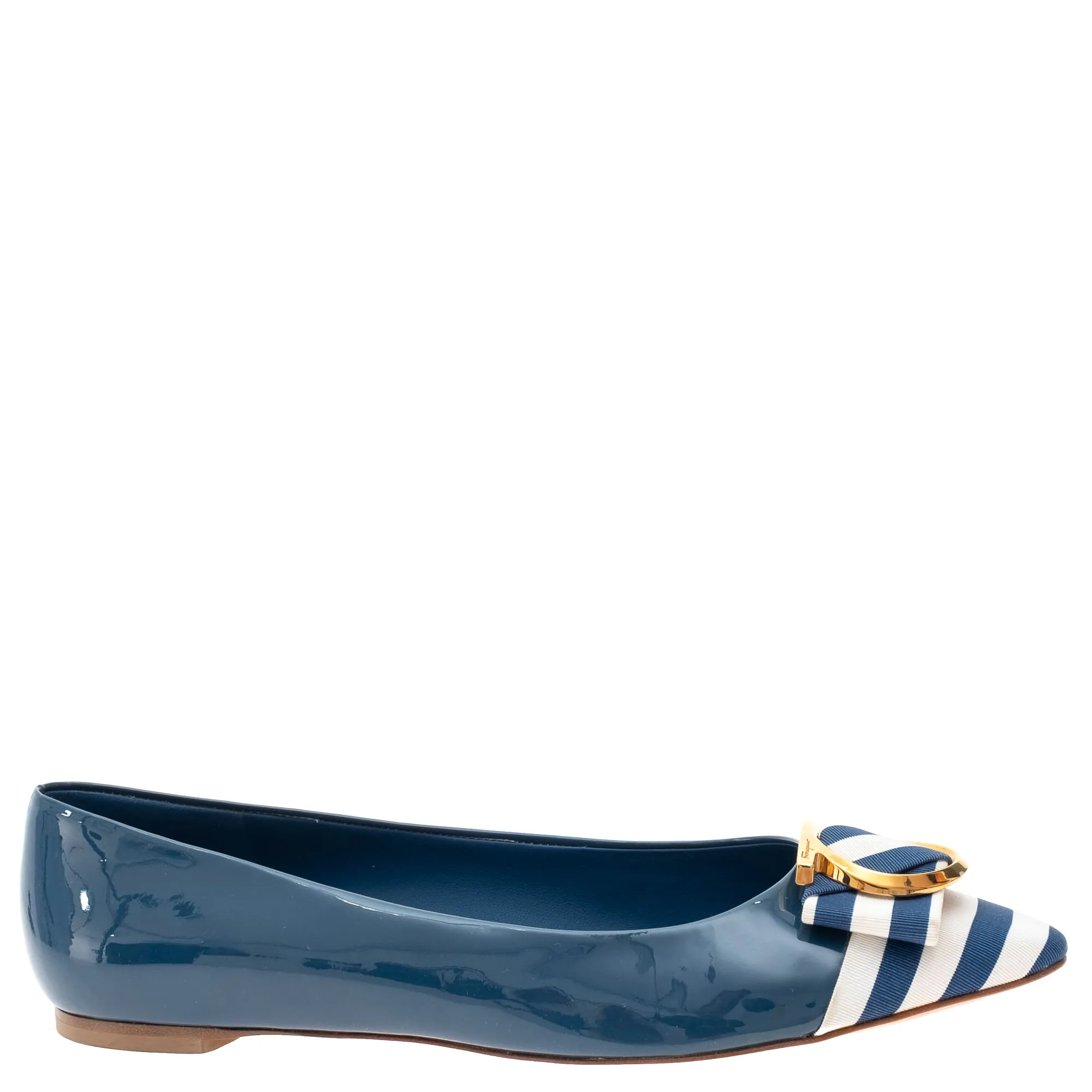 Sapatilha Salvatore Ferragamo Verniz Azul e Branco