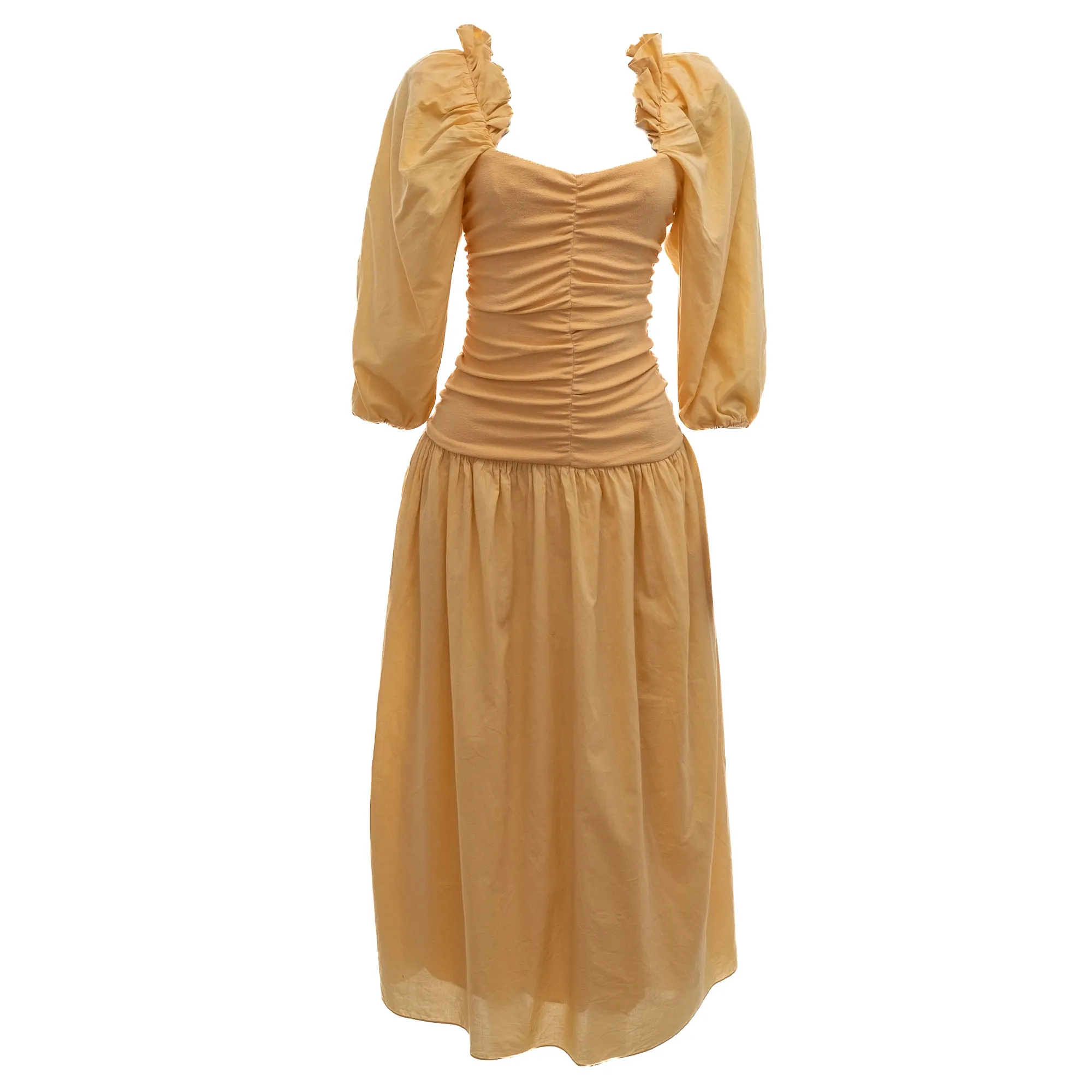 Vestido Cris Barros Midi Amarelo