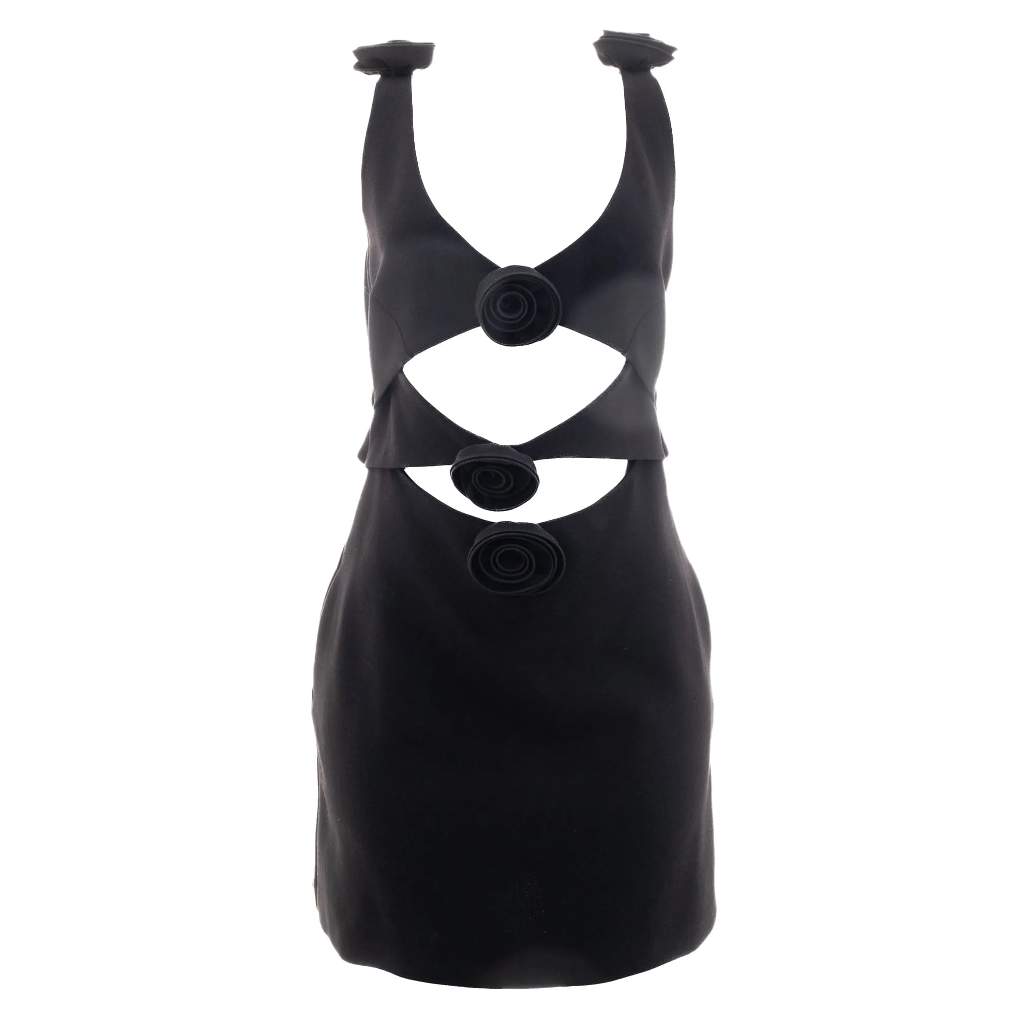 Vestido Magda Butrym Recortes e Flores Preto