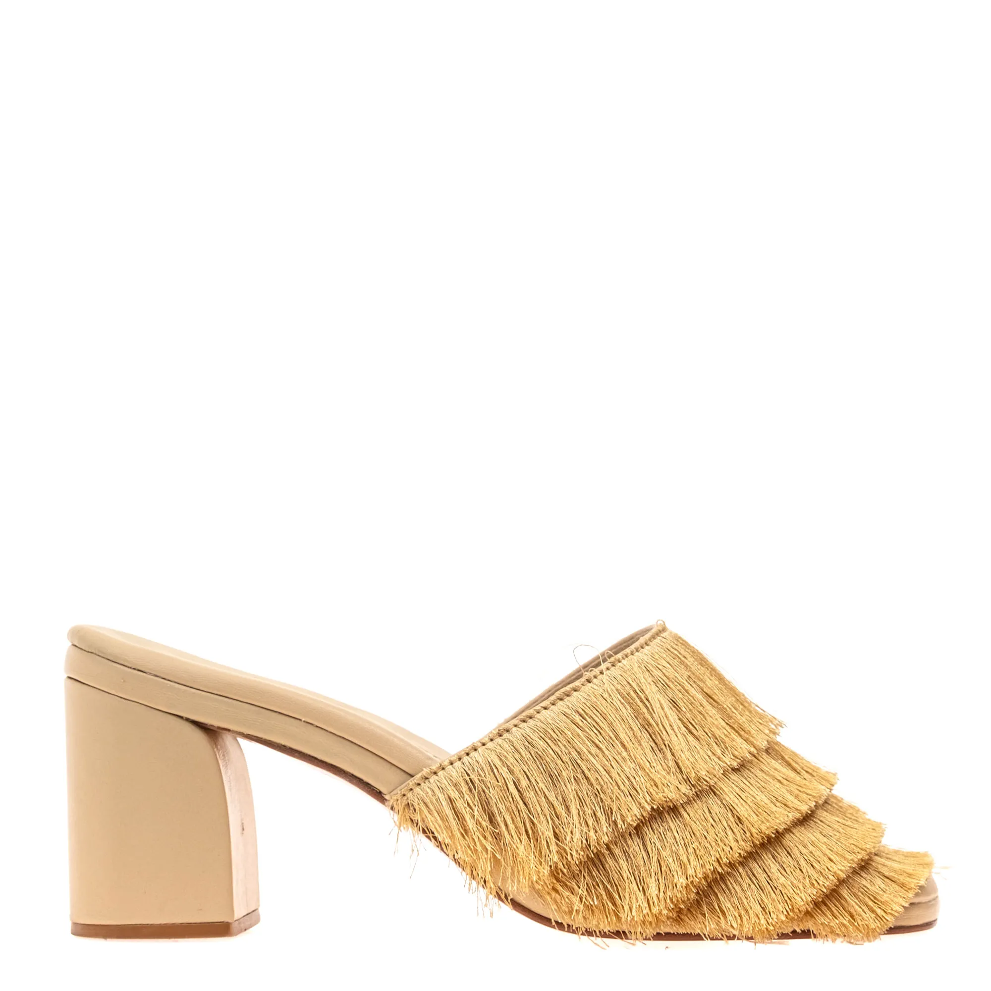 Sandália Cris Barros Mule Franjas Bege