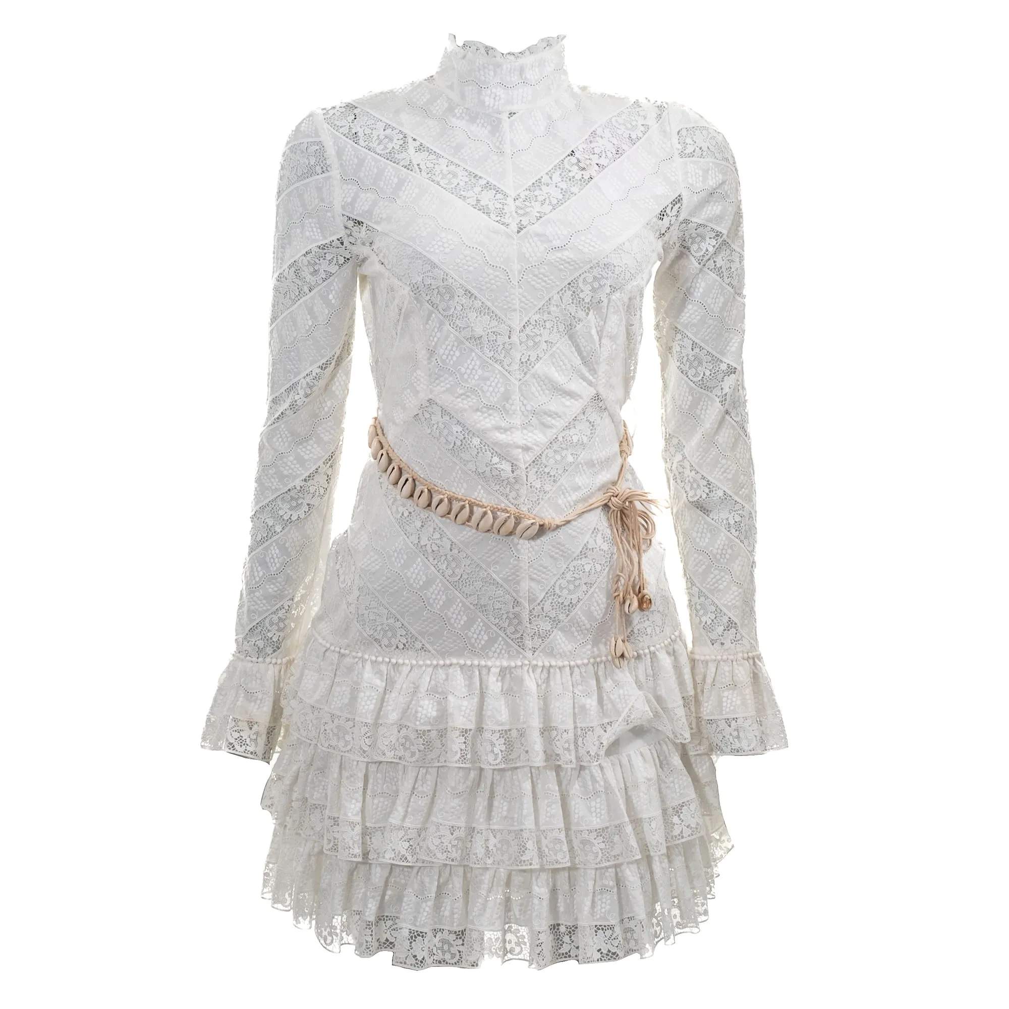 Vestido Zimmermann Curto Renda Branco