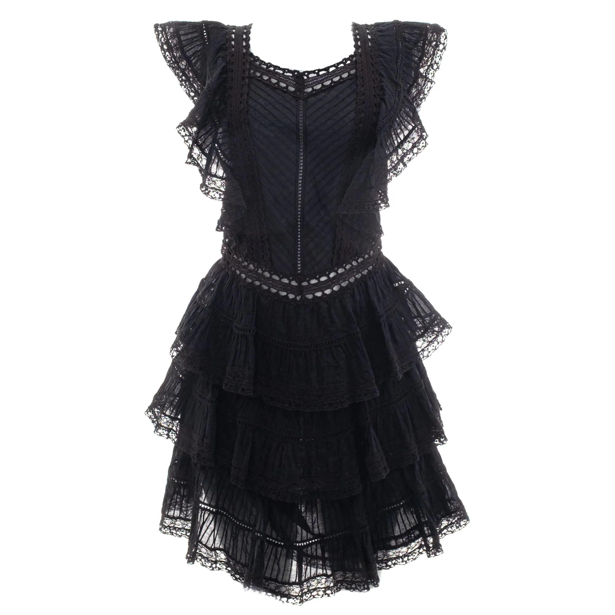 Vestido Zimmermann Curto Renda Preto