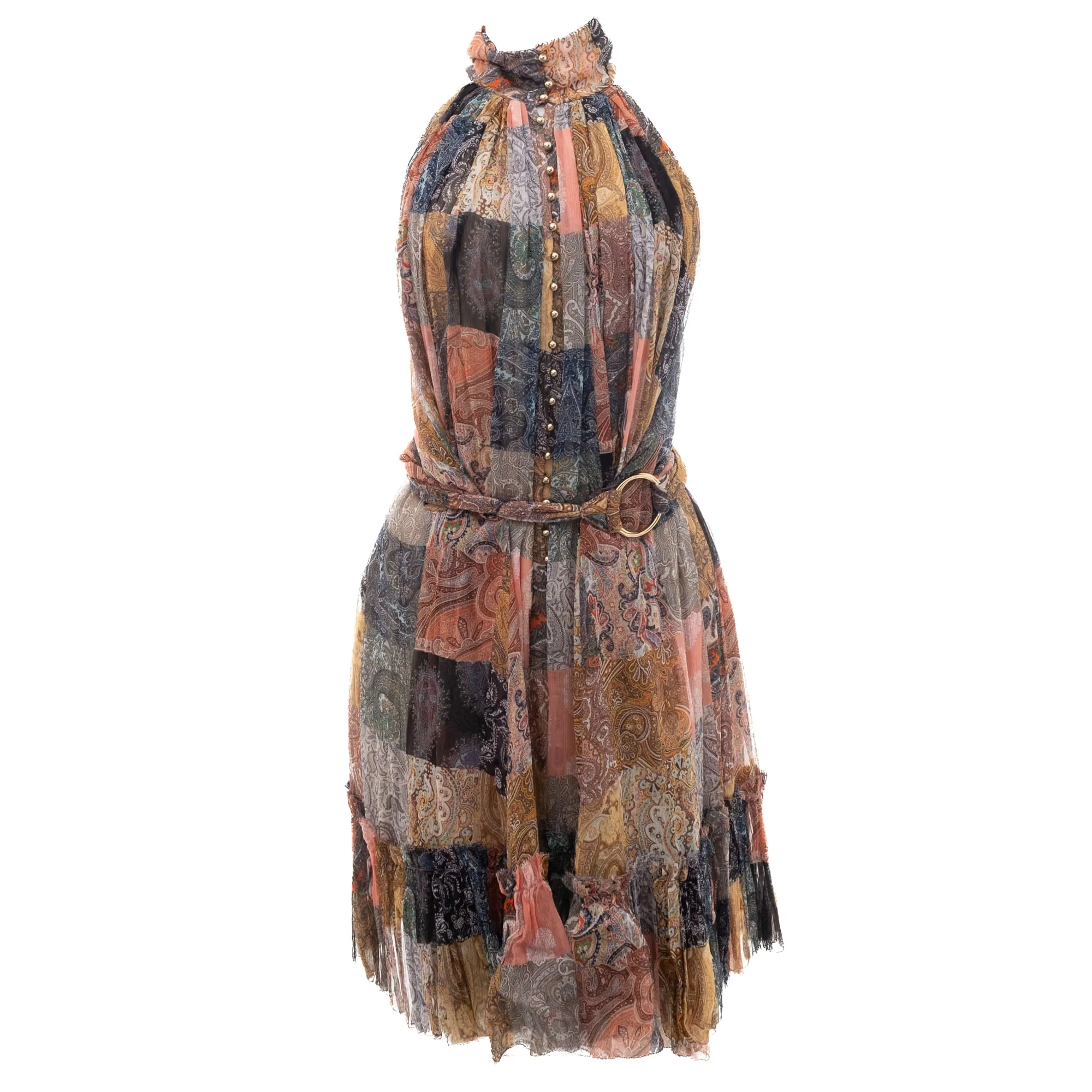 Vestido Zimmermann Paisley Seda Colorido