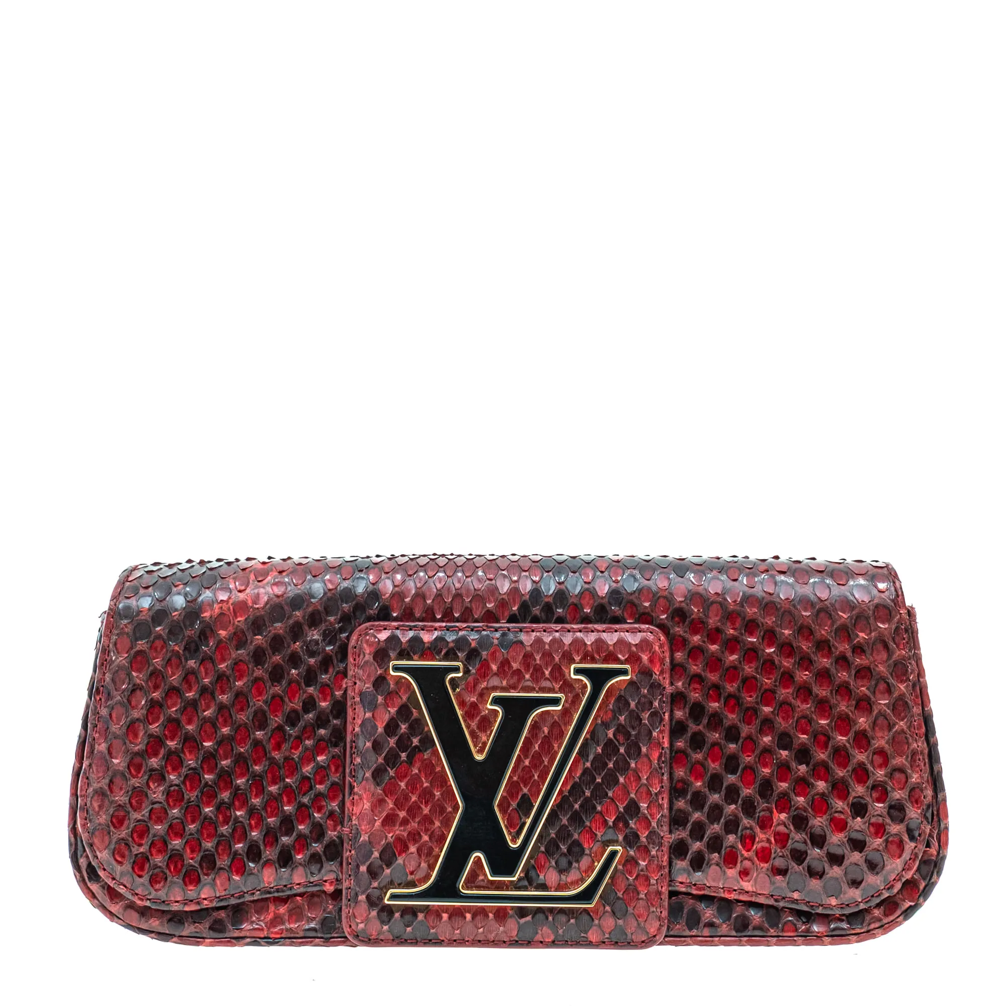 Bolsa Louis Vuitton Clutch Couro Exótico Vinho