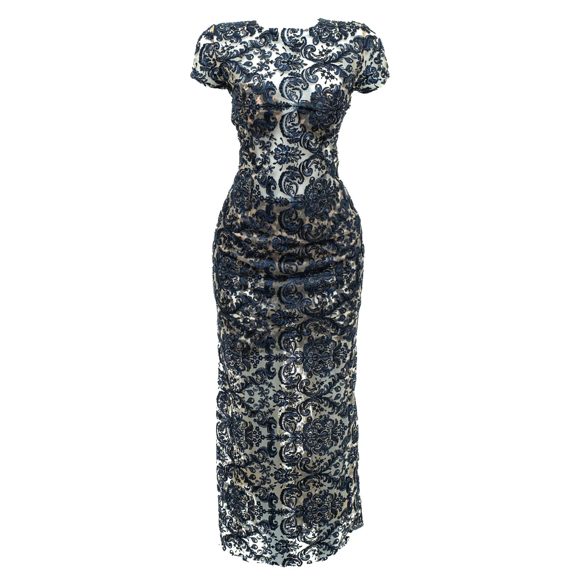 Vestido Patricia Bonaldi Renda e Tule Bicolor