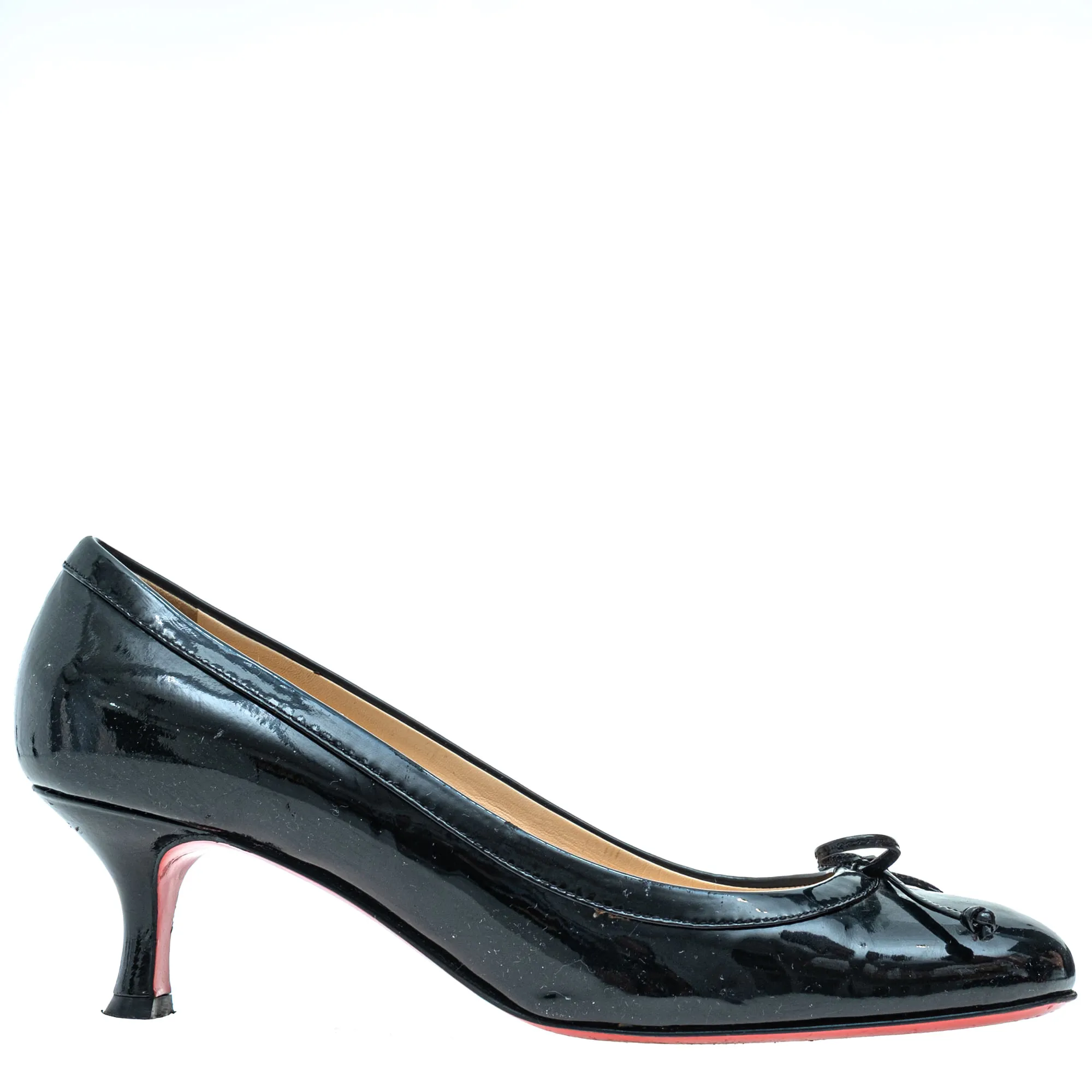 Sapato Christian Louboutin Laço Verniz Preto