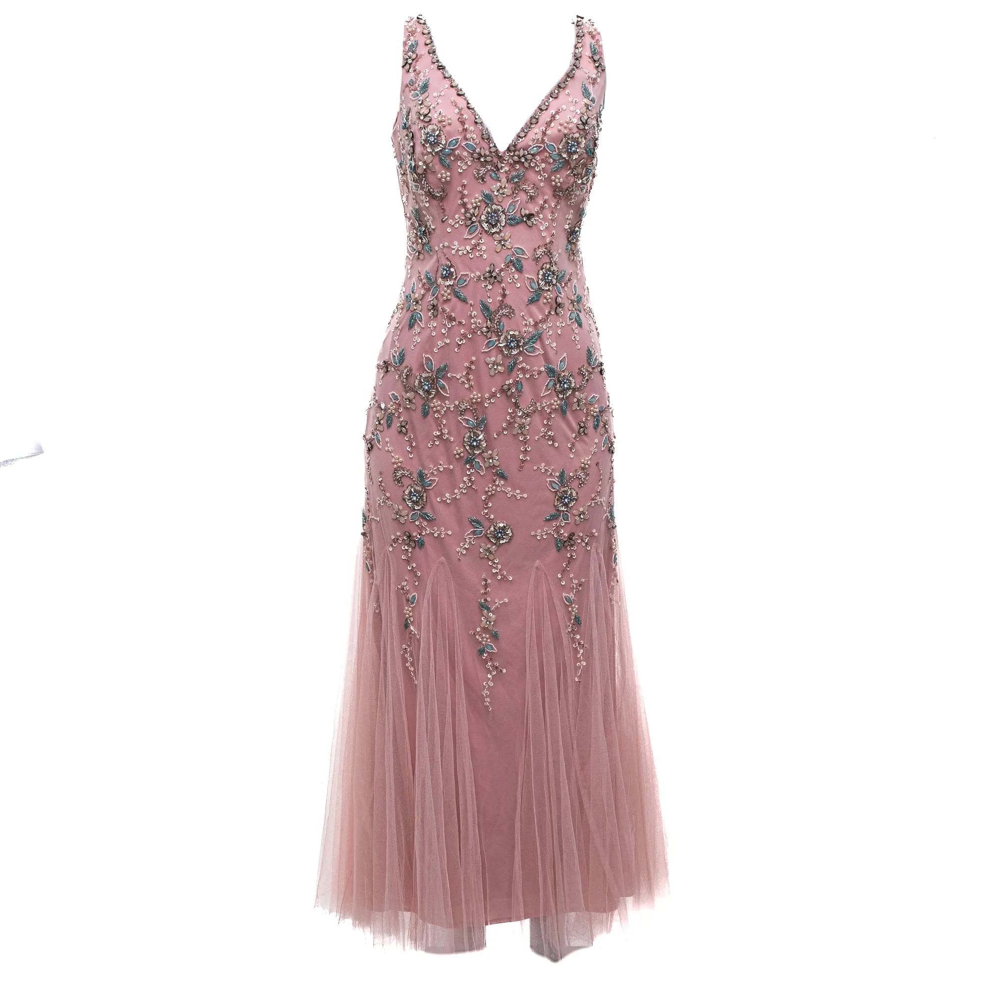 Vestido Pronovias Longo Bordado Rosa