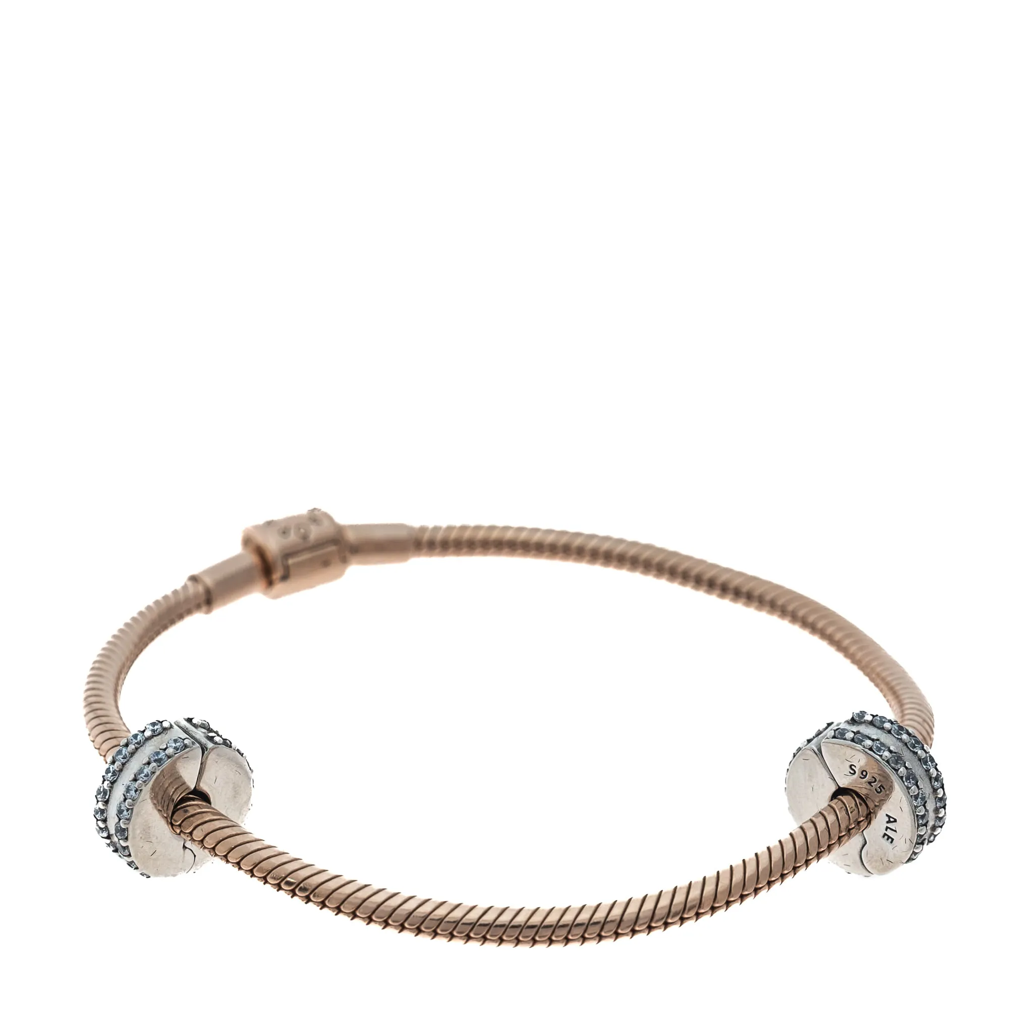 Pulseira Pandora Rosé Com Berloques Prateado