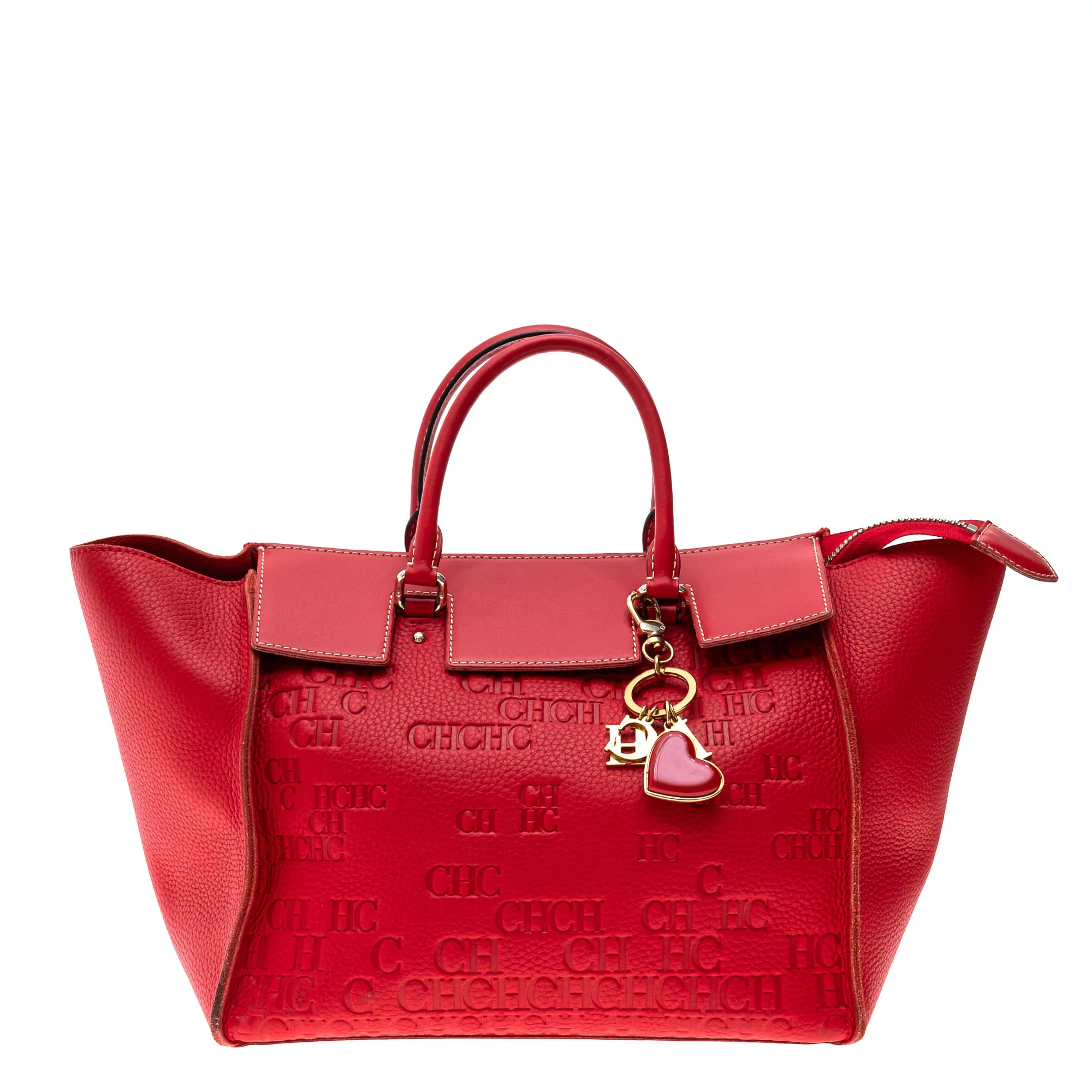 Bolsa Carolina Herrera Signature Tote Vermelha
