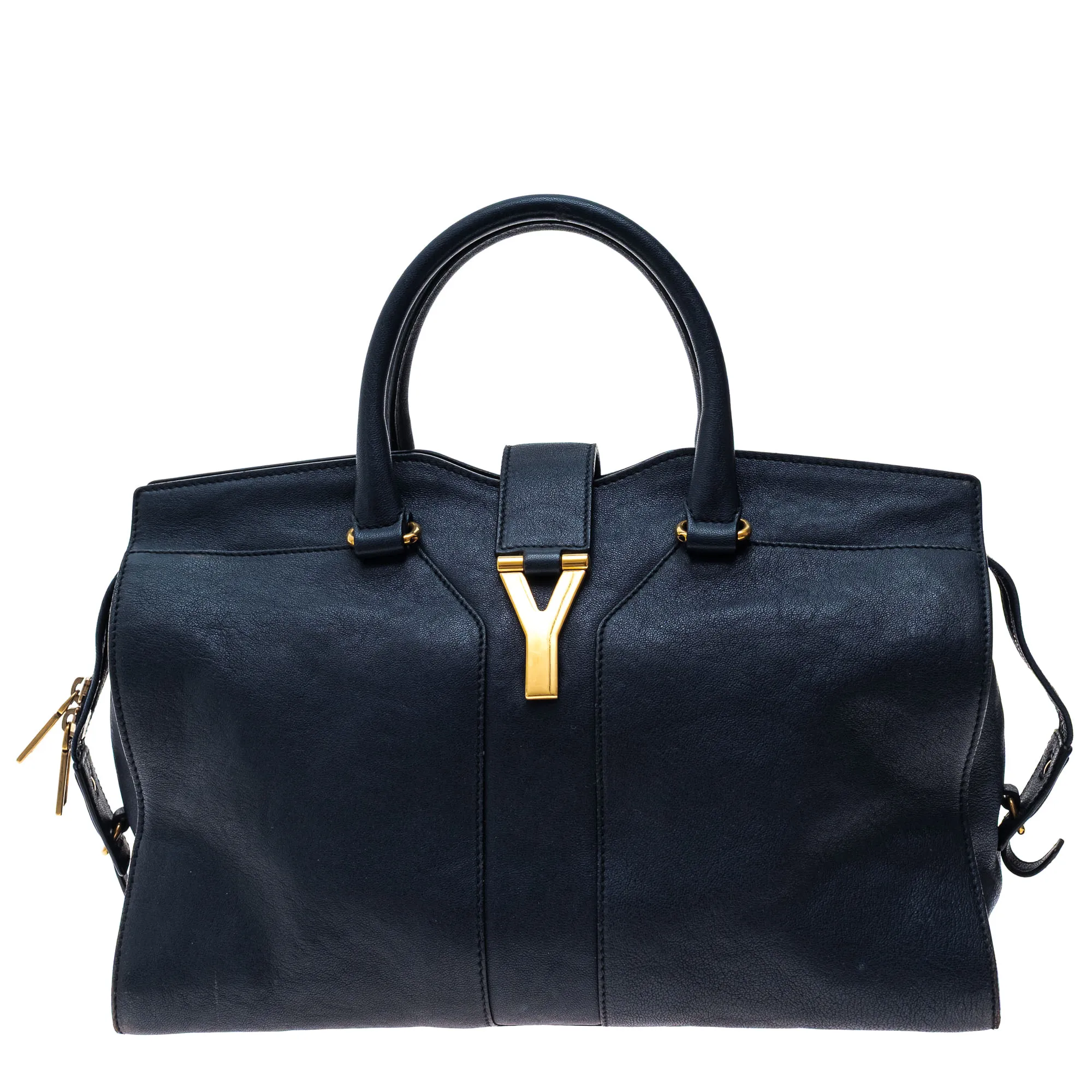Bolsa Saint Laurent Cabas Couro Marinho