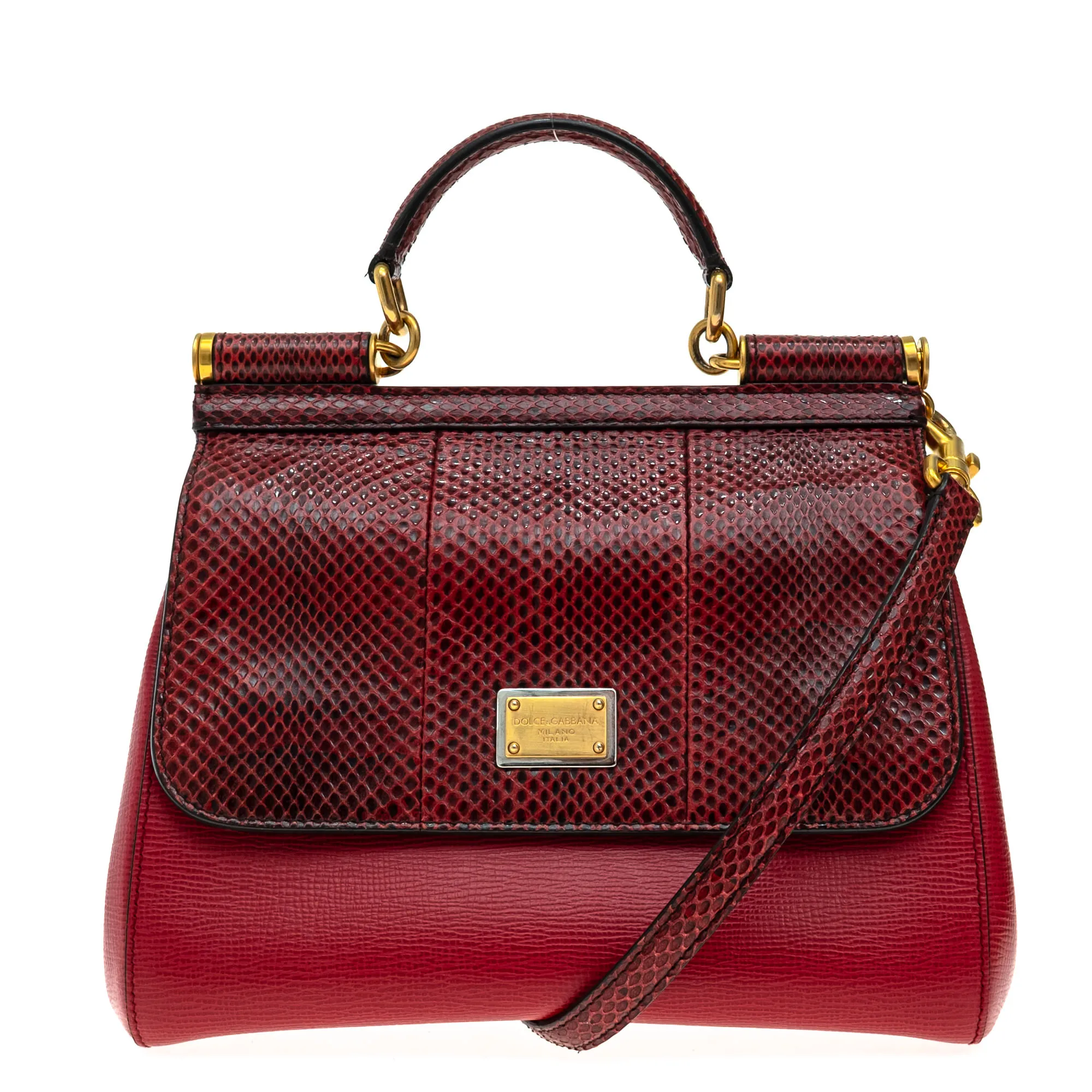 Bolsa Dolce & Gabbana Sicily Couro Vermelha