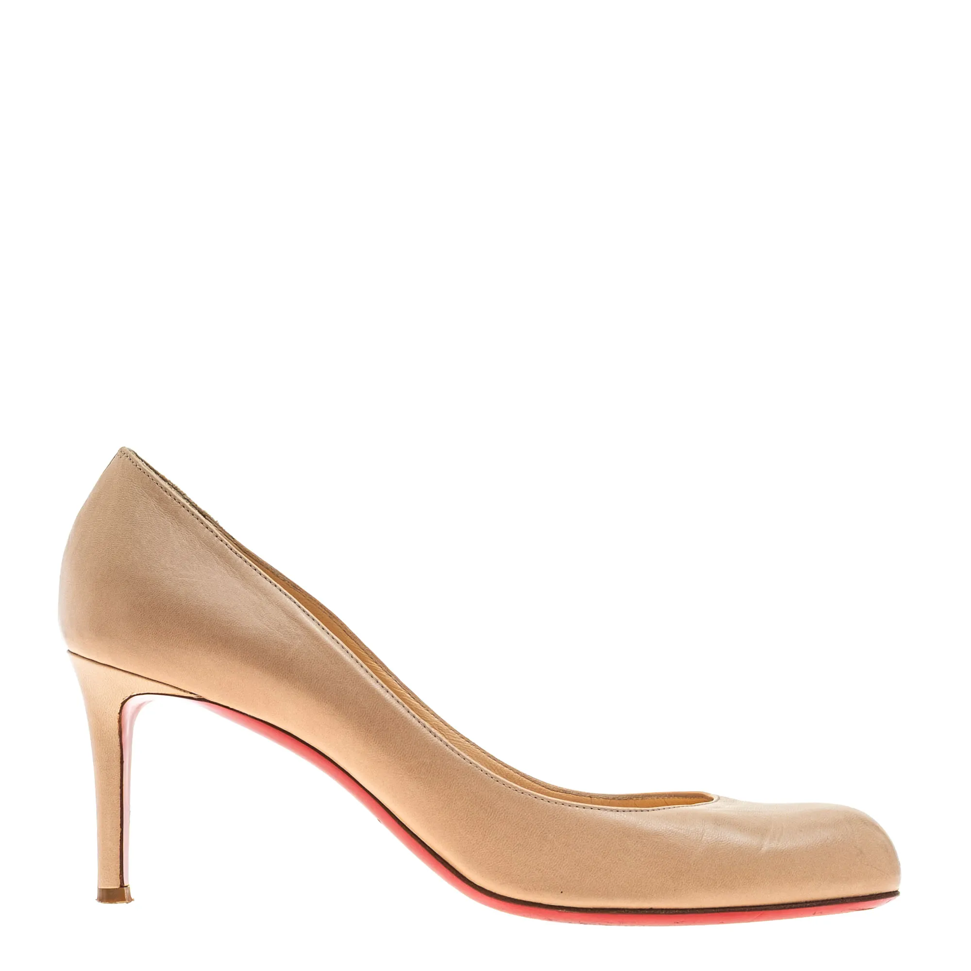 Sapato Christian Louboutin Couro Bege