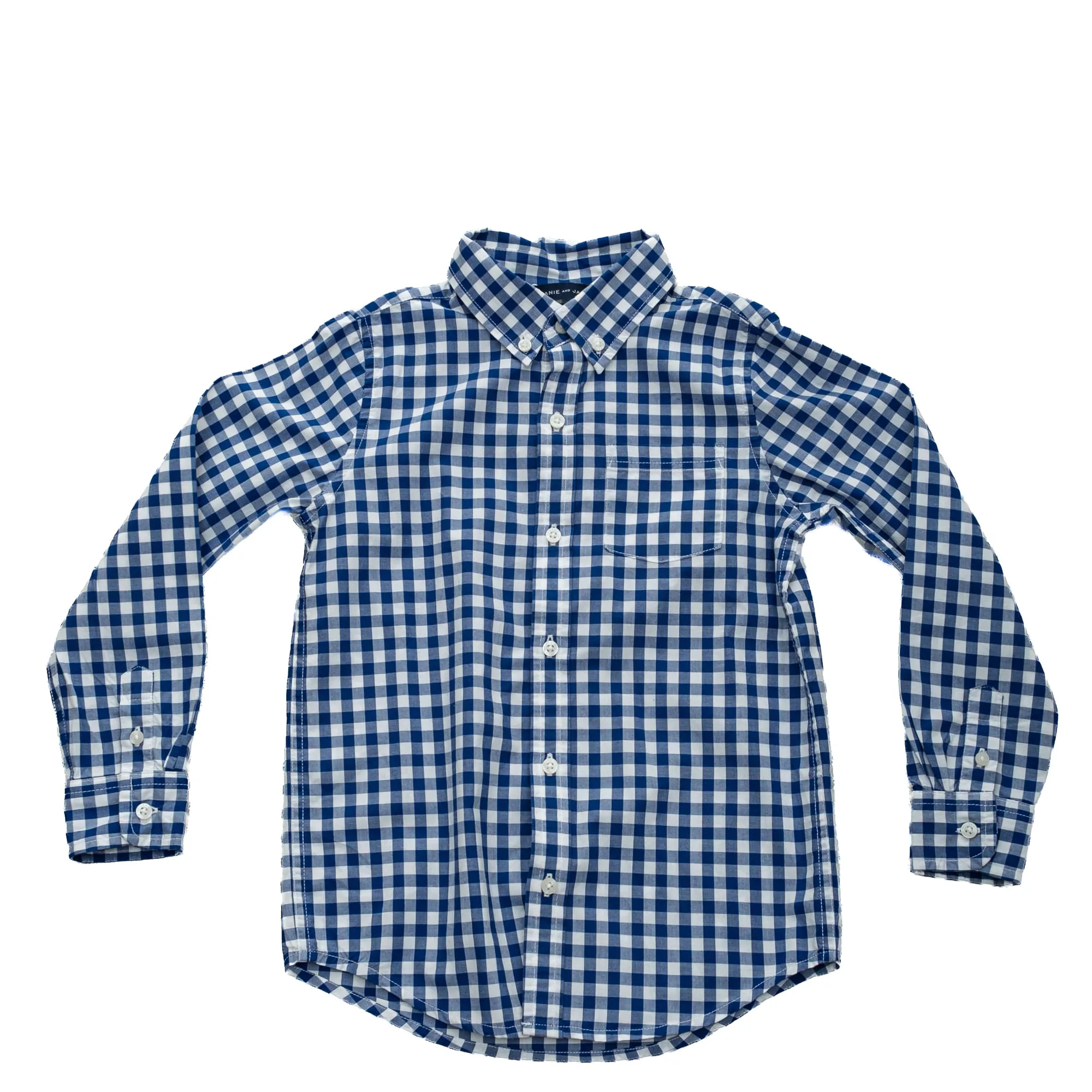 Camisa Janie and Jack Xadrez Azul e Branco