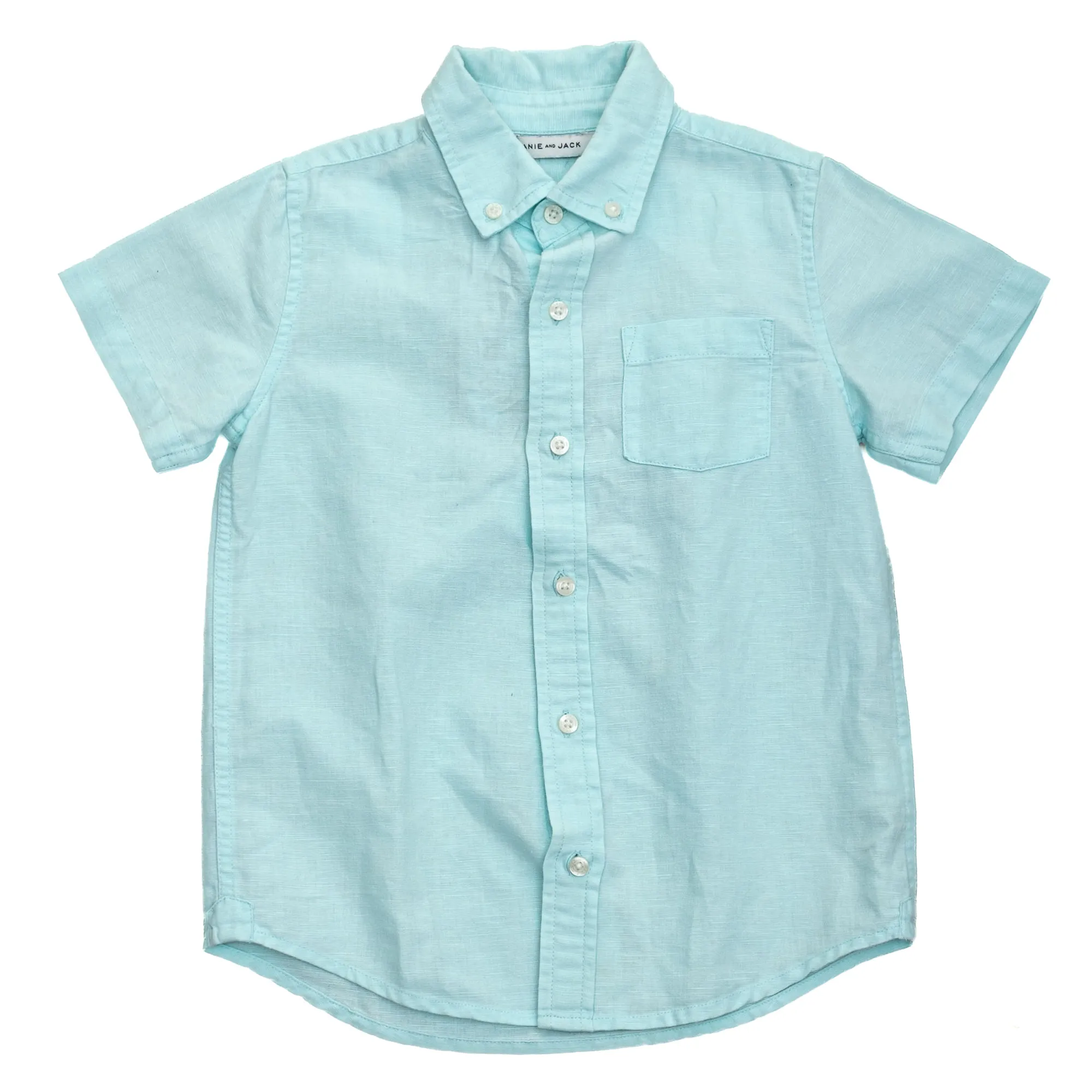 Camisa Janie and Jack Manga Curta Verde Claro