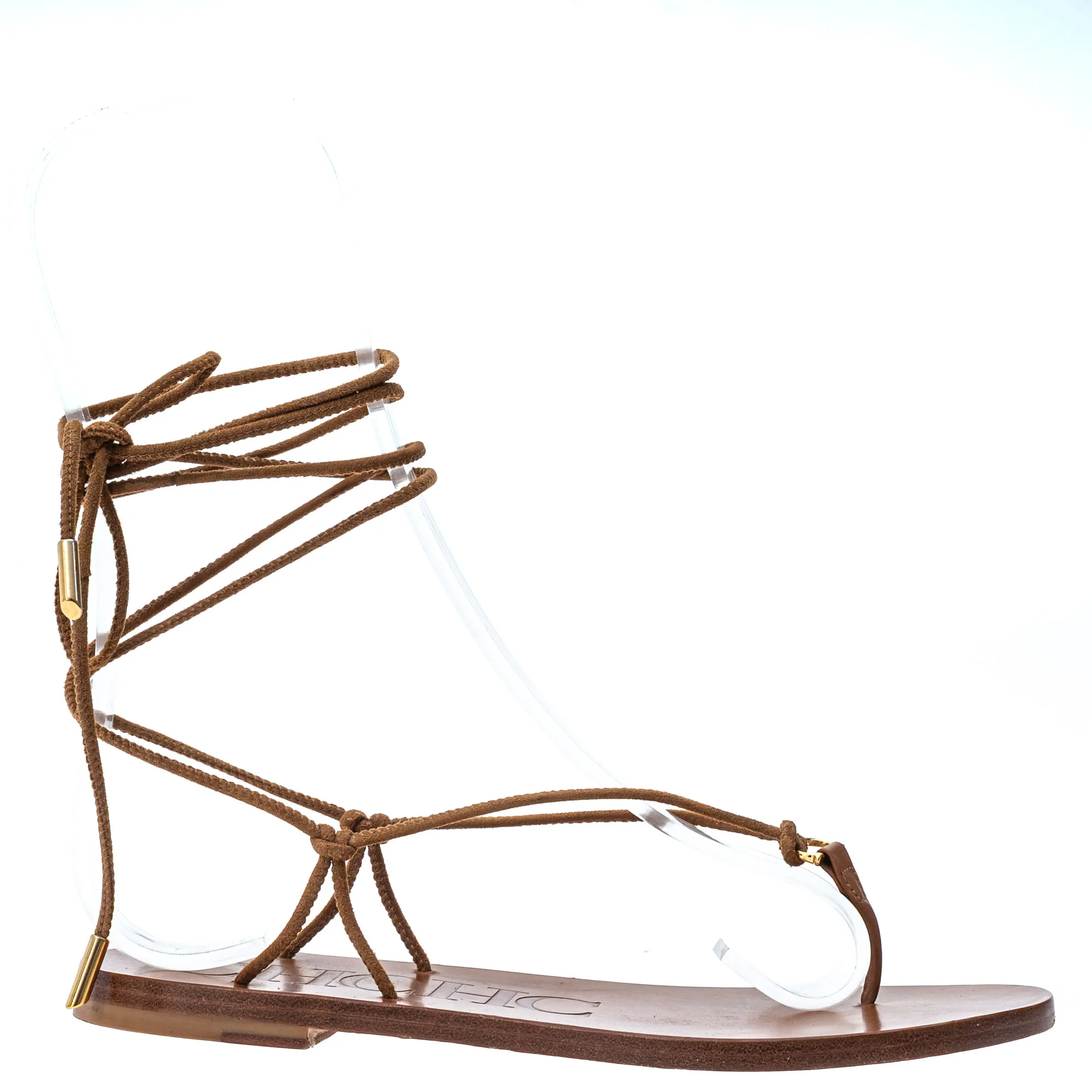 Sandália Carolina Herrera Rasteira Marrom