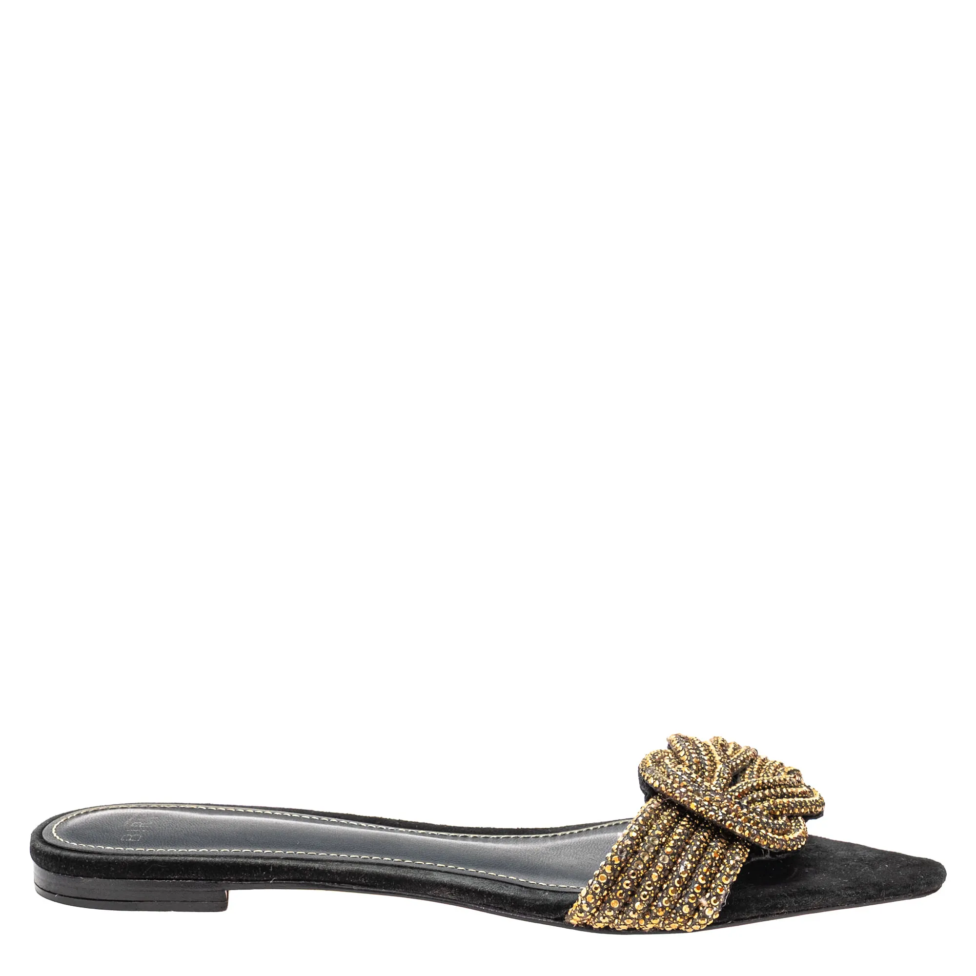 Sandália Alexandre Birman Rasteira Pedrarias Preta