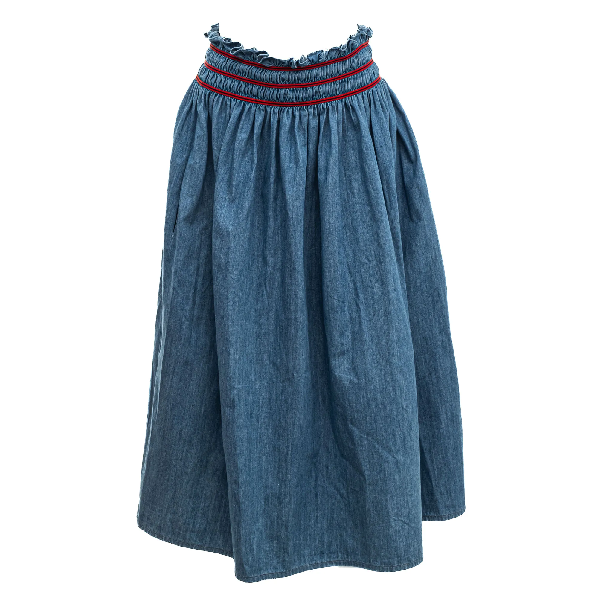 Saia Miu Miu Elástico Azul e Vermelho