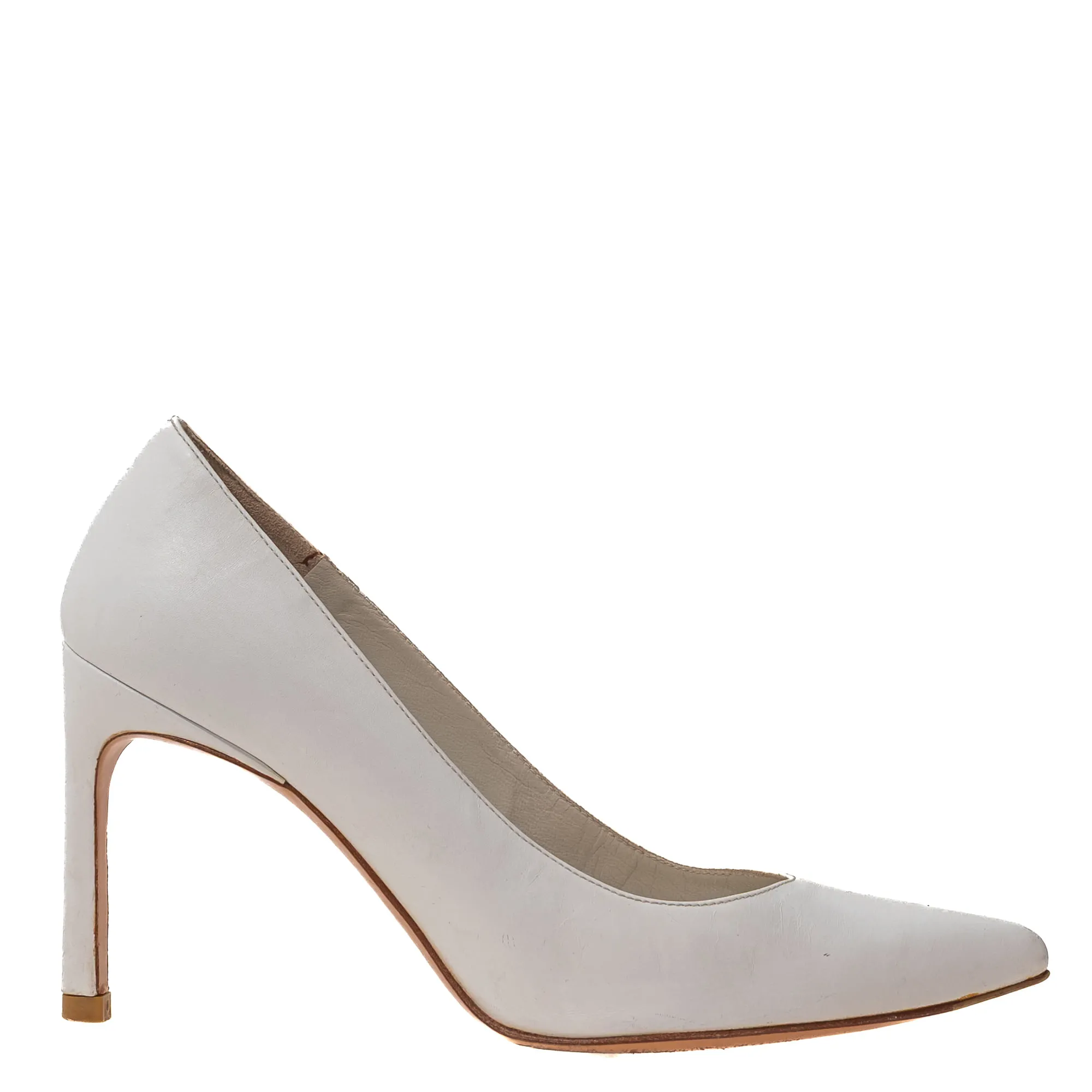 Scarpin Stuart Weitzman Couro Branco