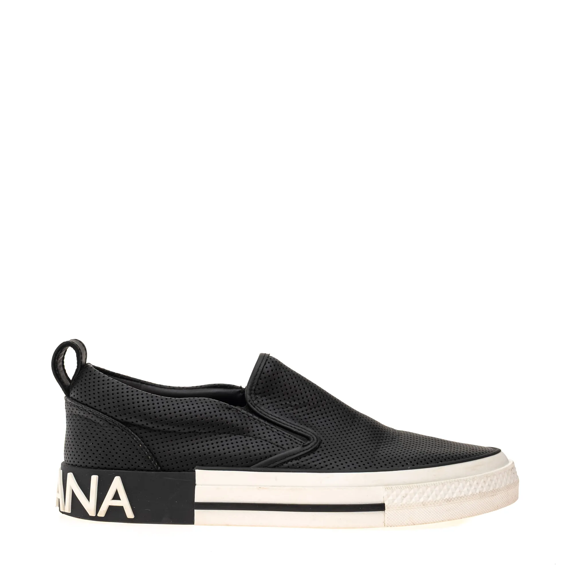 Tênis Dolce & Gabbana Slip On Couro Preto