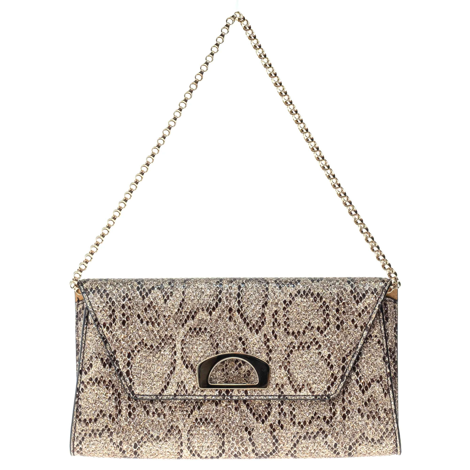 Clutch Christian Louboutin Couro Texturizado e Brilhos