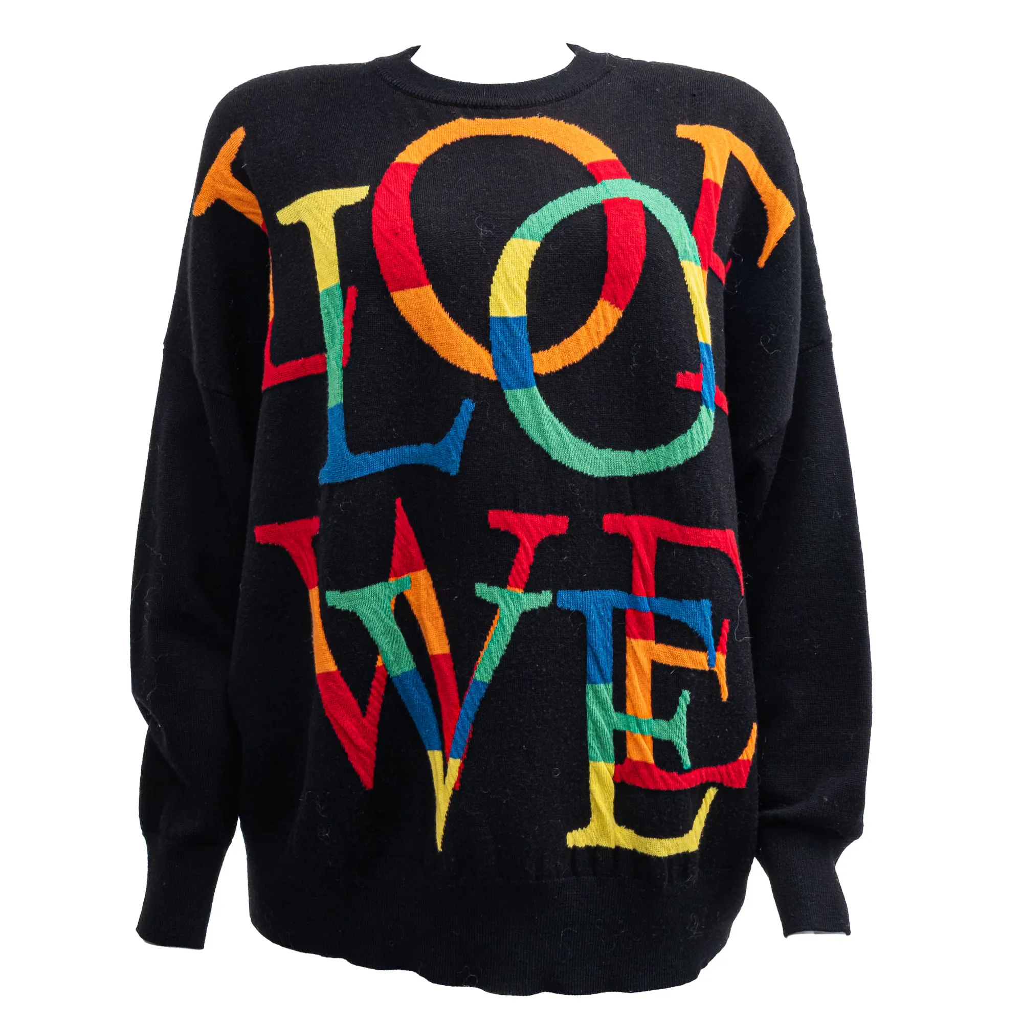 Suéter Loewe Oversided Preto Logo Colorido