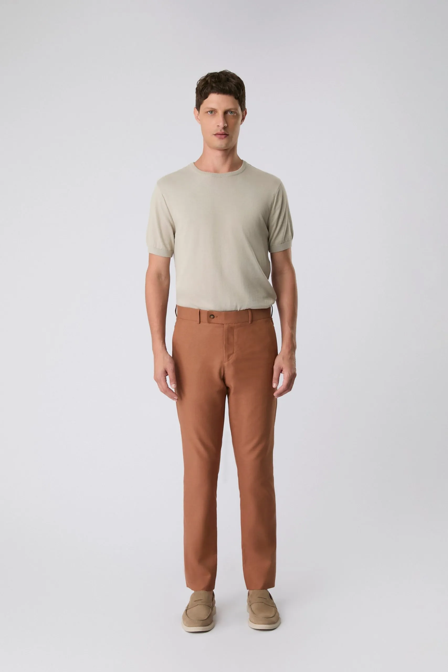 Calça sarja terracota