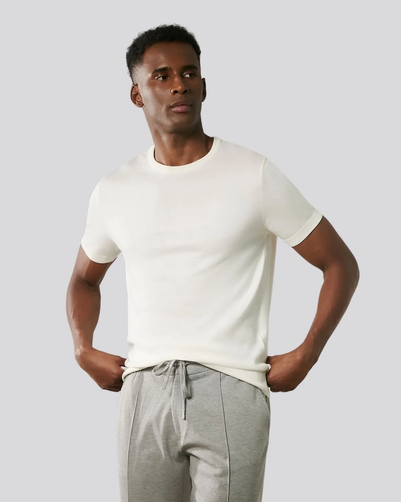 Camiseta tricô off white