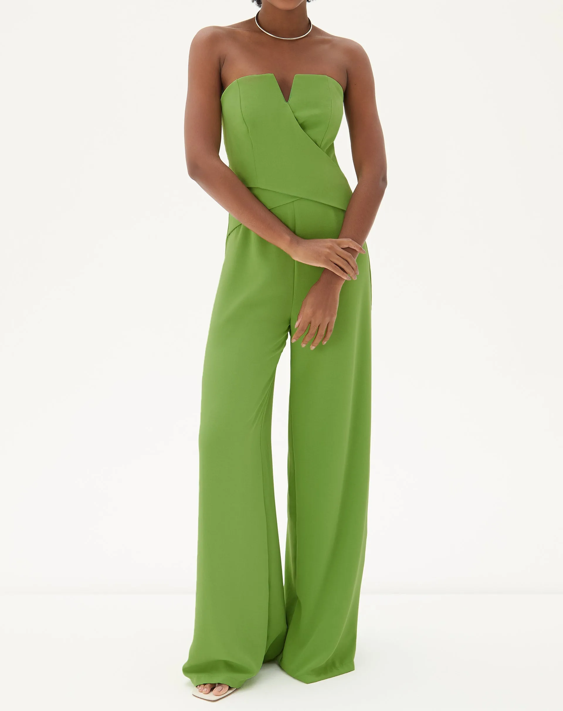 MACACÃO SEM ALÇAS DE ALFAIATARIA - VERDE