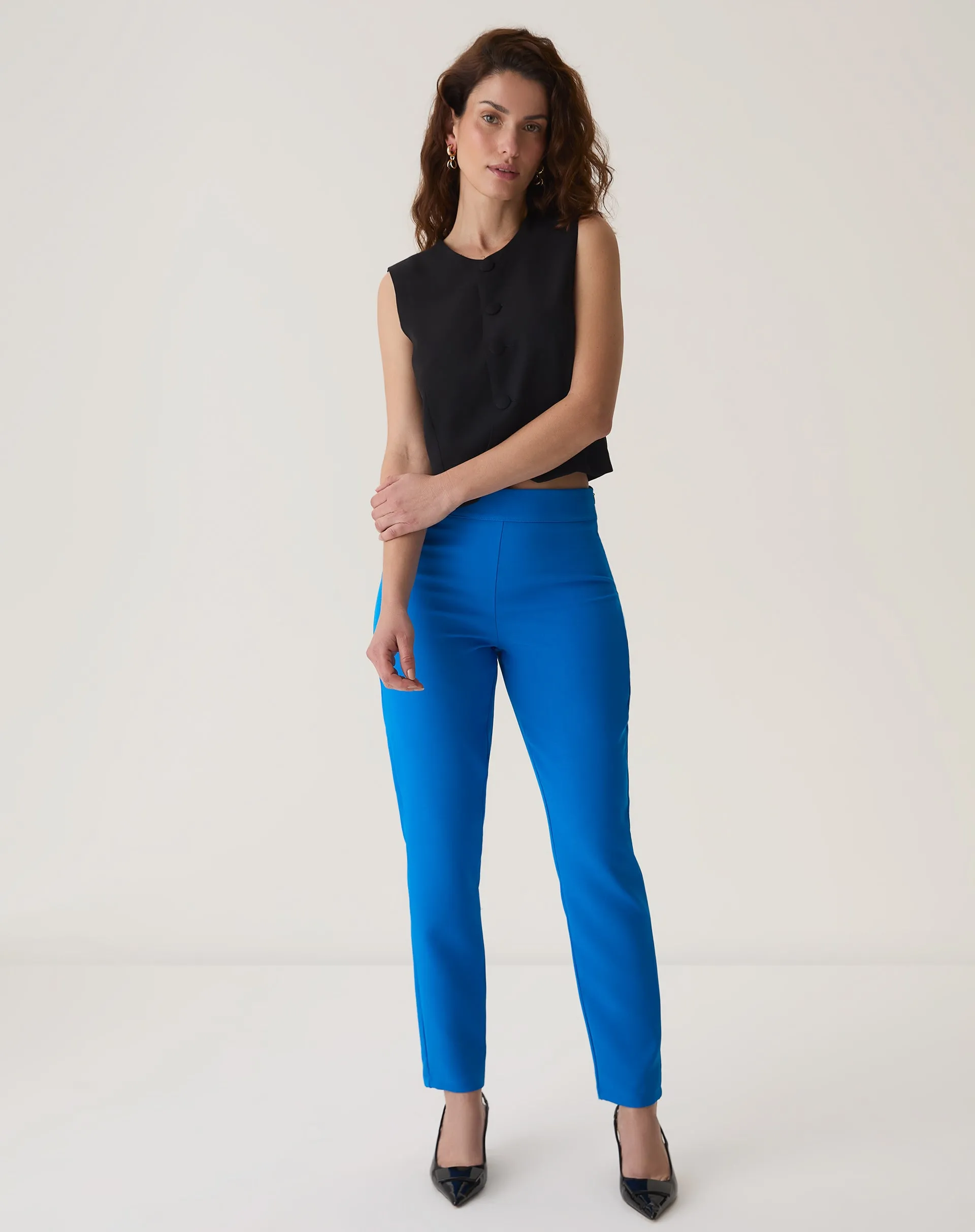 CALÇA SLIM DE ALFAIATARIA - AZUL