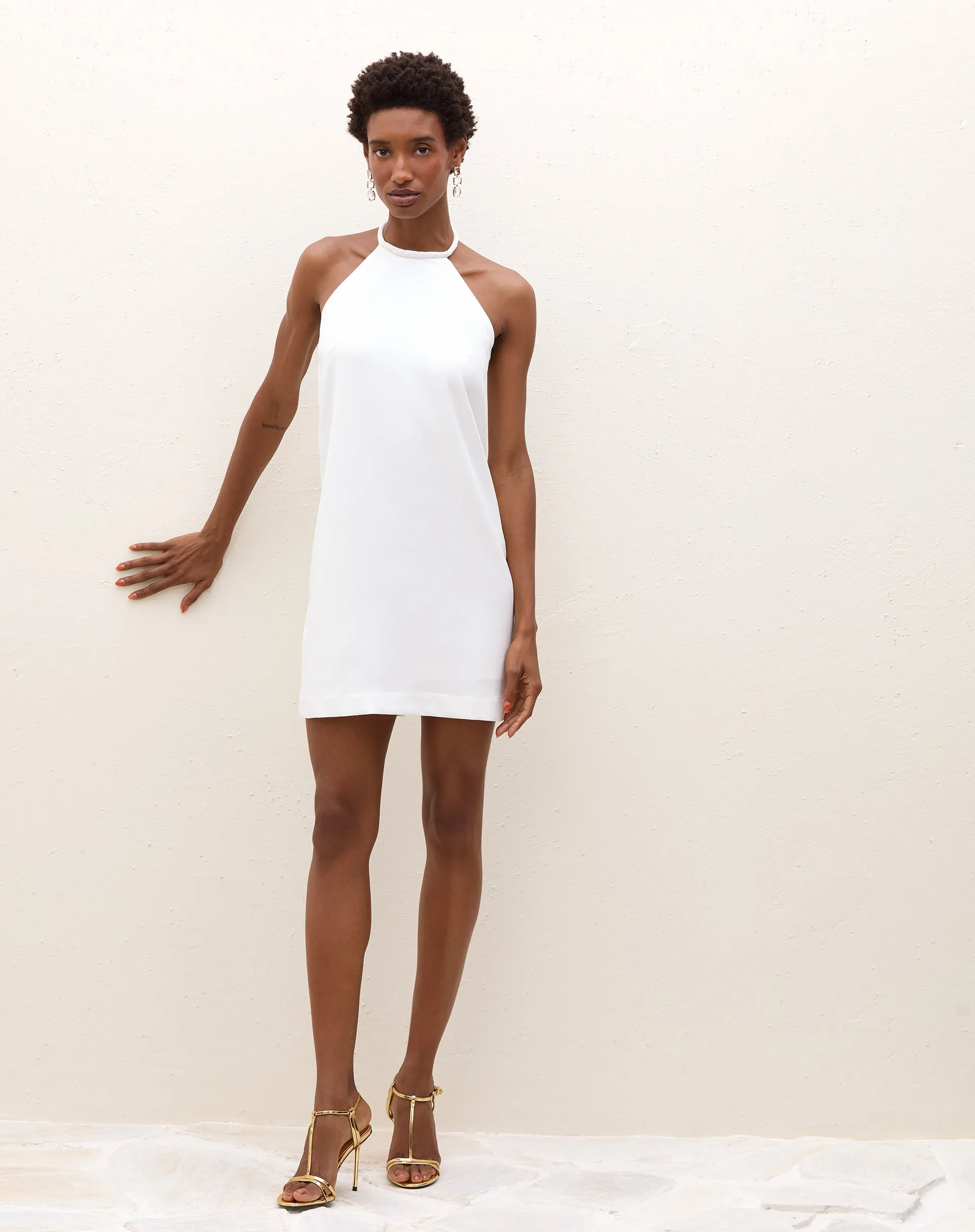 Vestido Curto Frente Única - Off-white