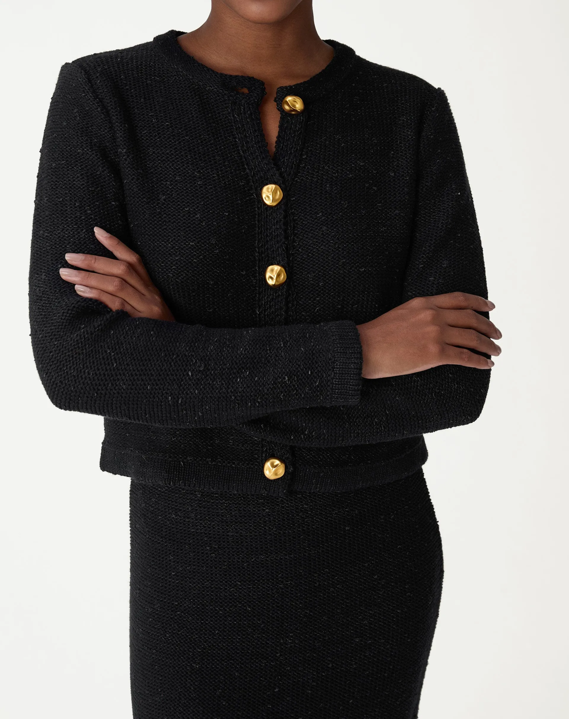 CARDIGAN TRICOT COM BOTÕES - PRETO