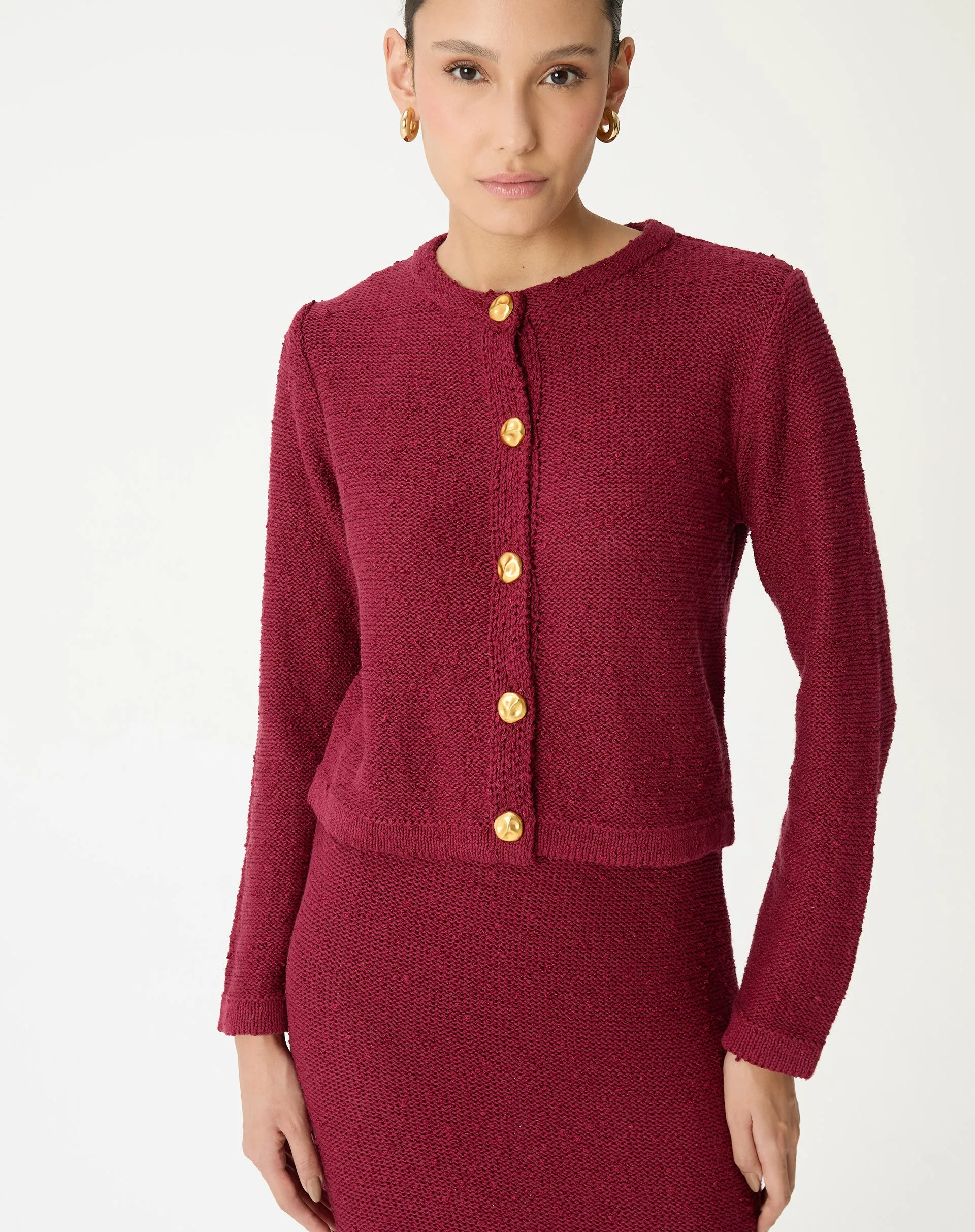 CARDIGAN TRICOT COM BOTÕES - VERMELHO