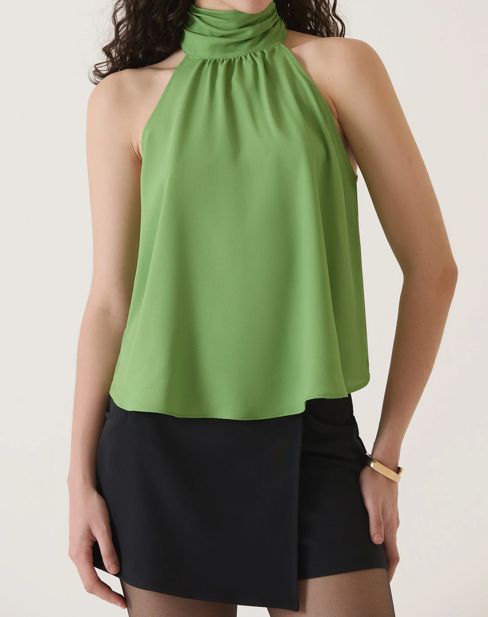 BLUSA FRENTE ÚNICA COM TRANSPARÊNCIA - VERDE