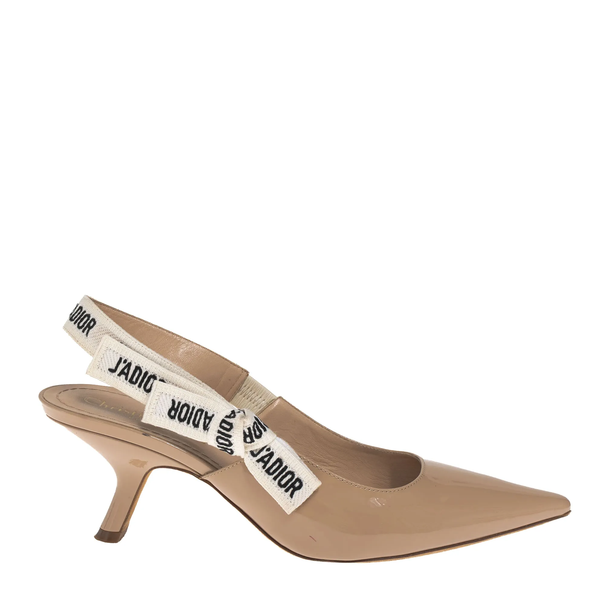 Scarpin J'Adior Slingback Verniz Bege