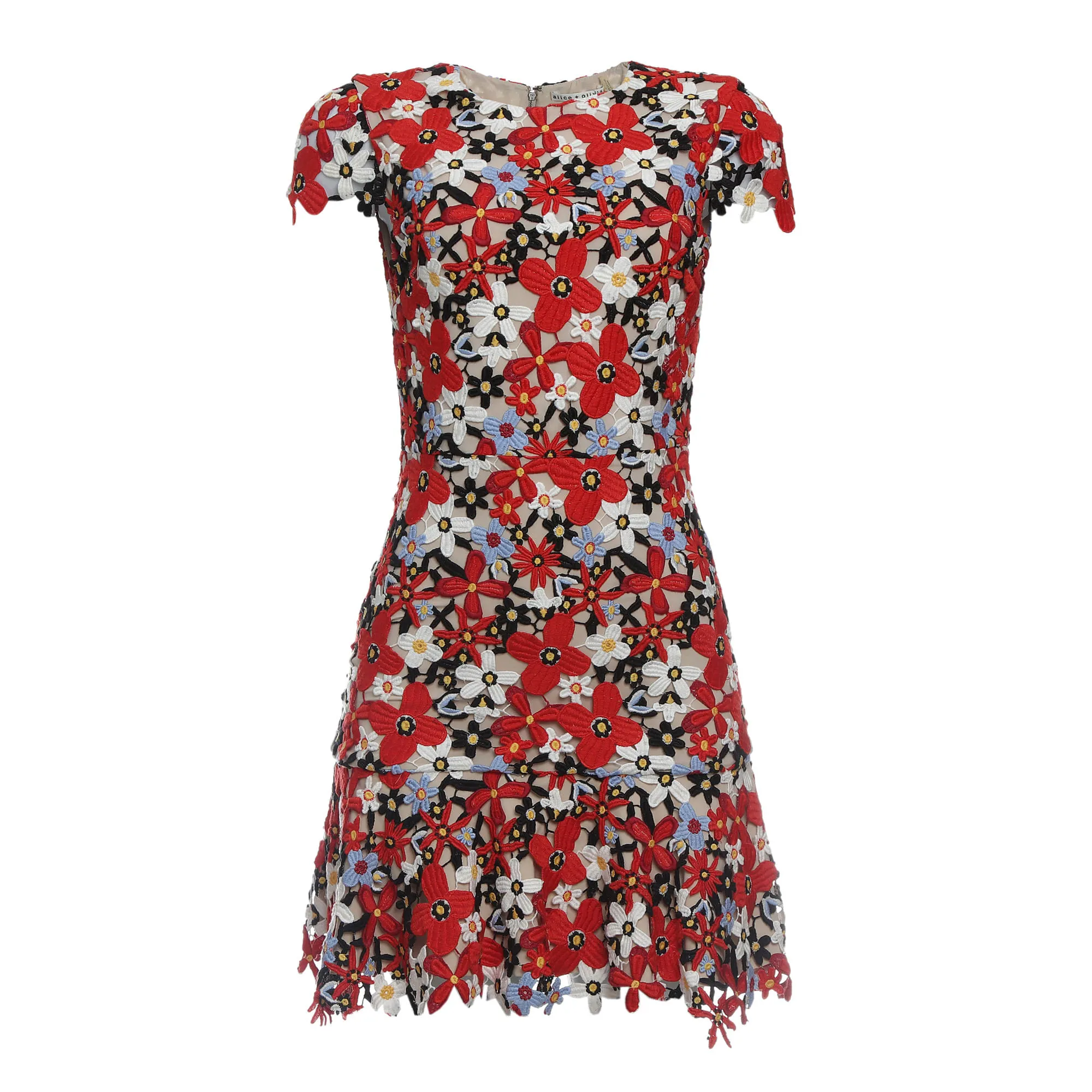 Vestido Alice+ Olivia Guipure Colorido