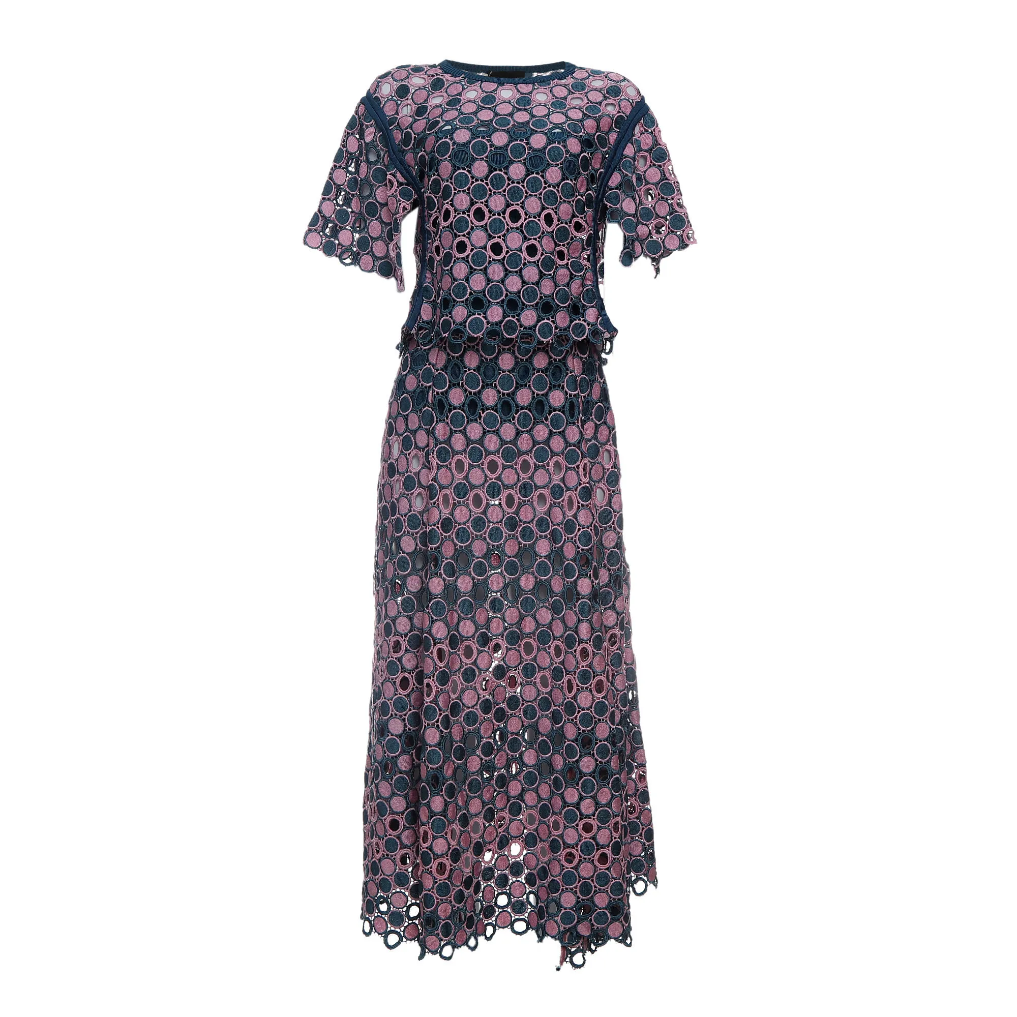 Conjunto Lolitta Blusa e Saia Bicolor Lilás