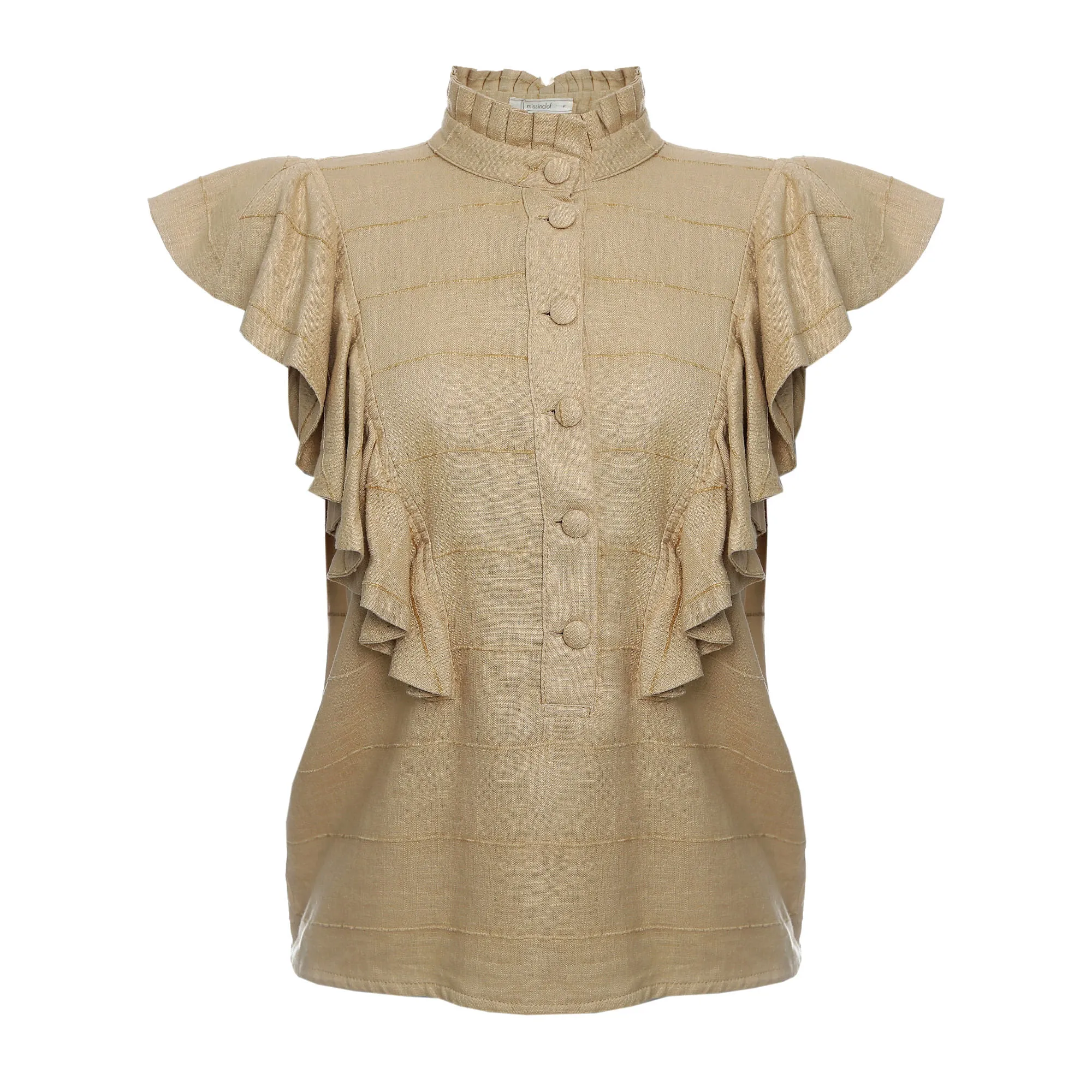 Blusa Missinclof Babados Bege