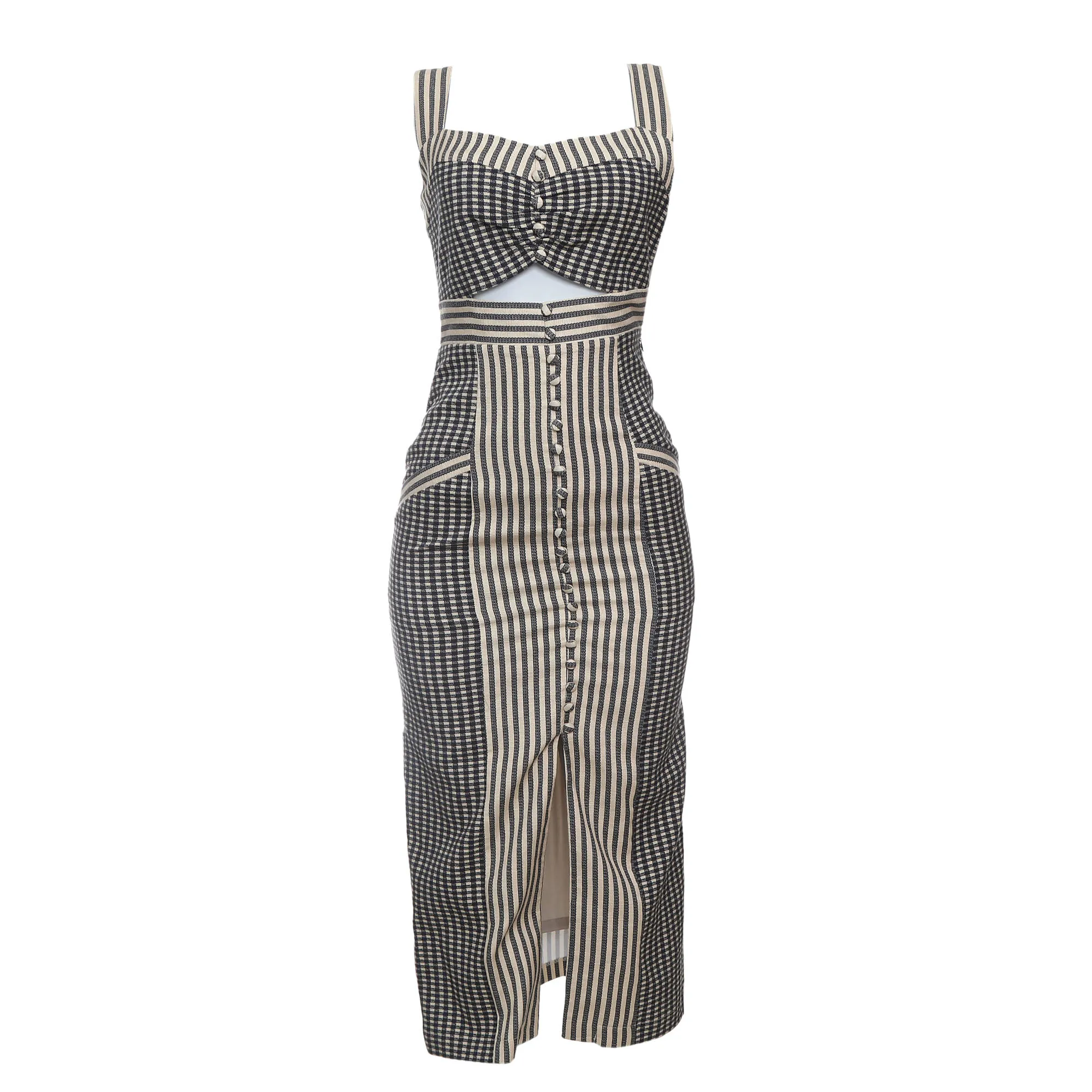 Vestido Framed Estampado Azul