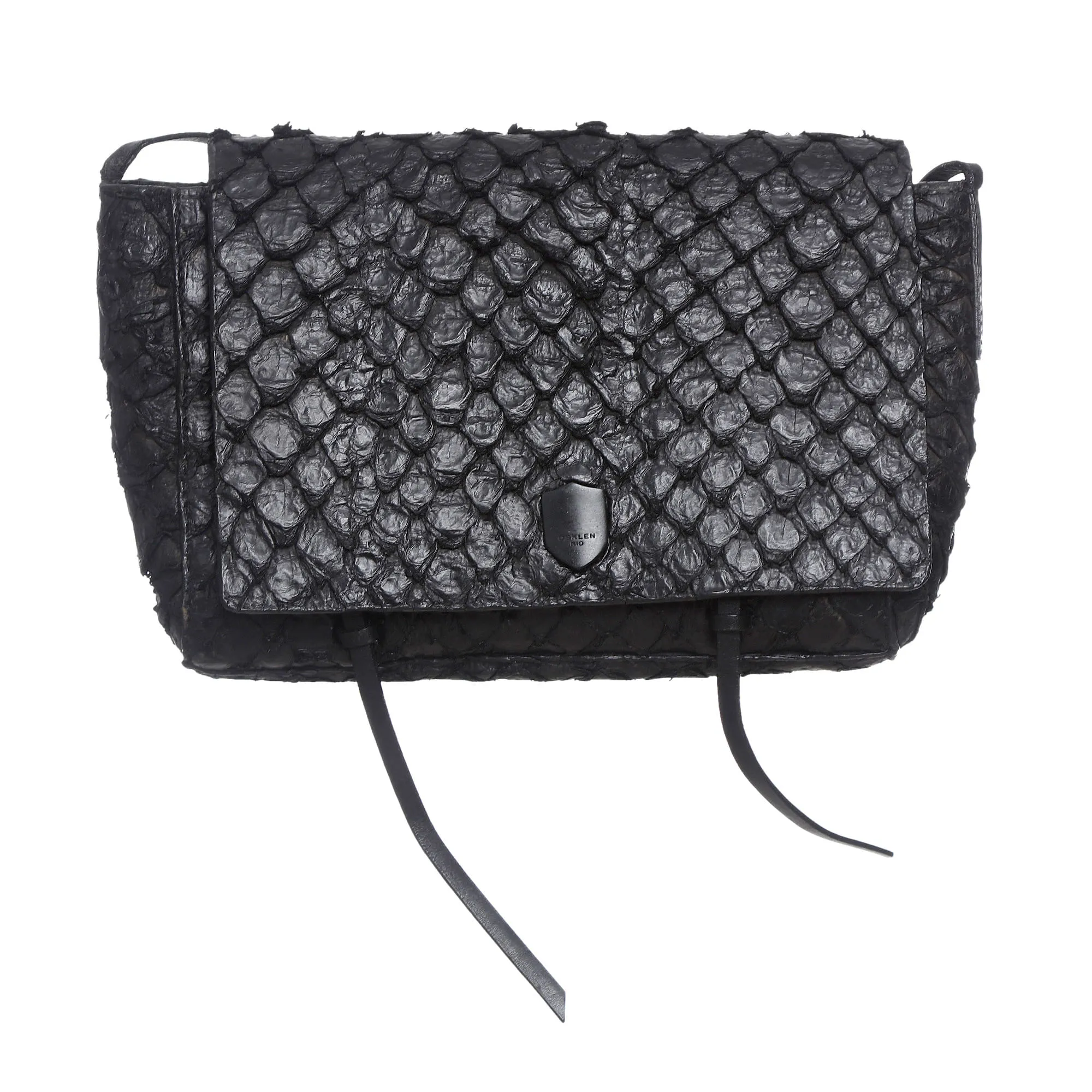 Bolsa Osklen Pirarucu Flap Preta