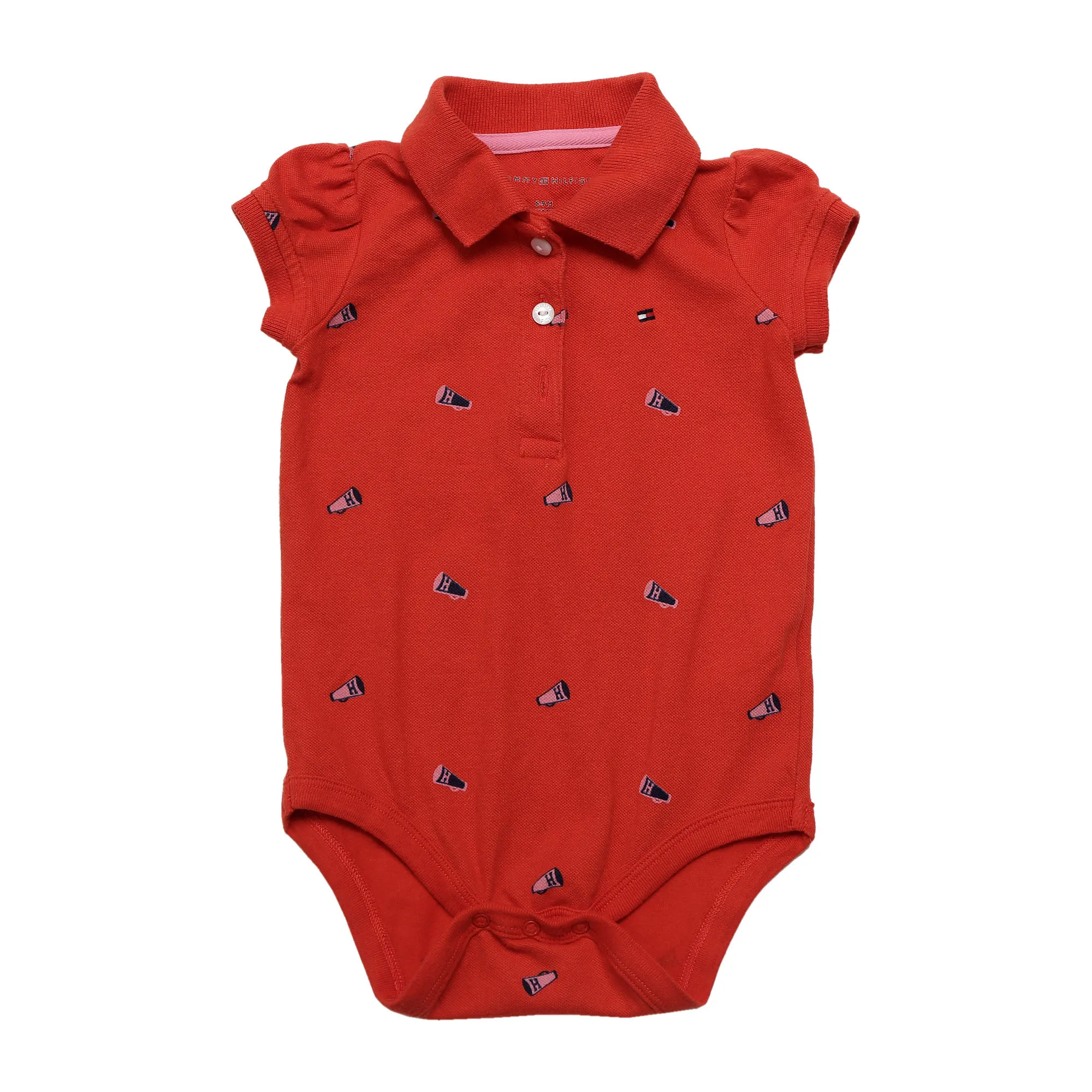 Body Tommy Hilfiger Estampado Laranja Infantil