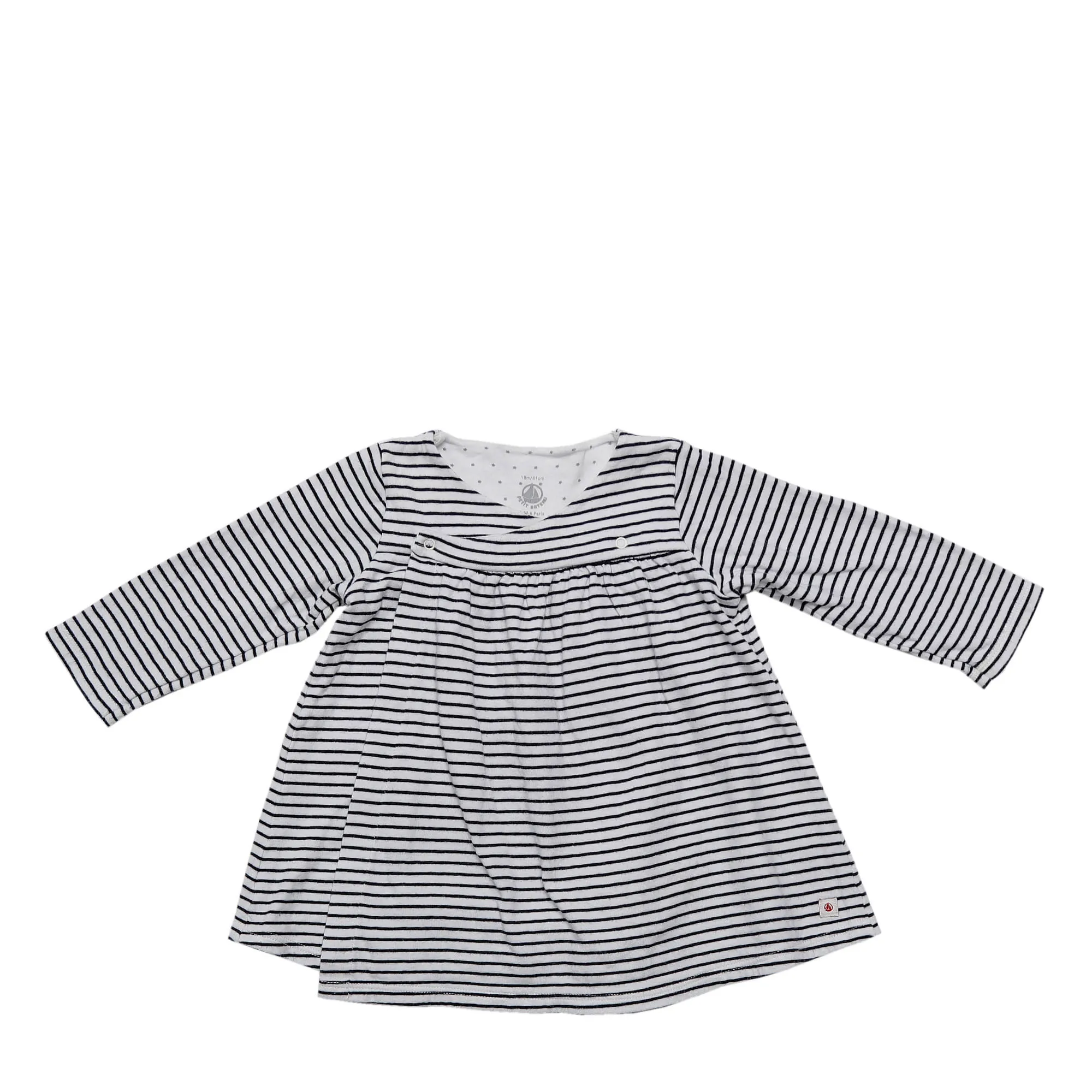 Vestido Petit Bateau Listrado Azul Infantil