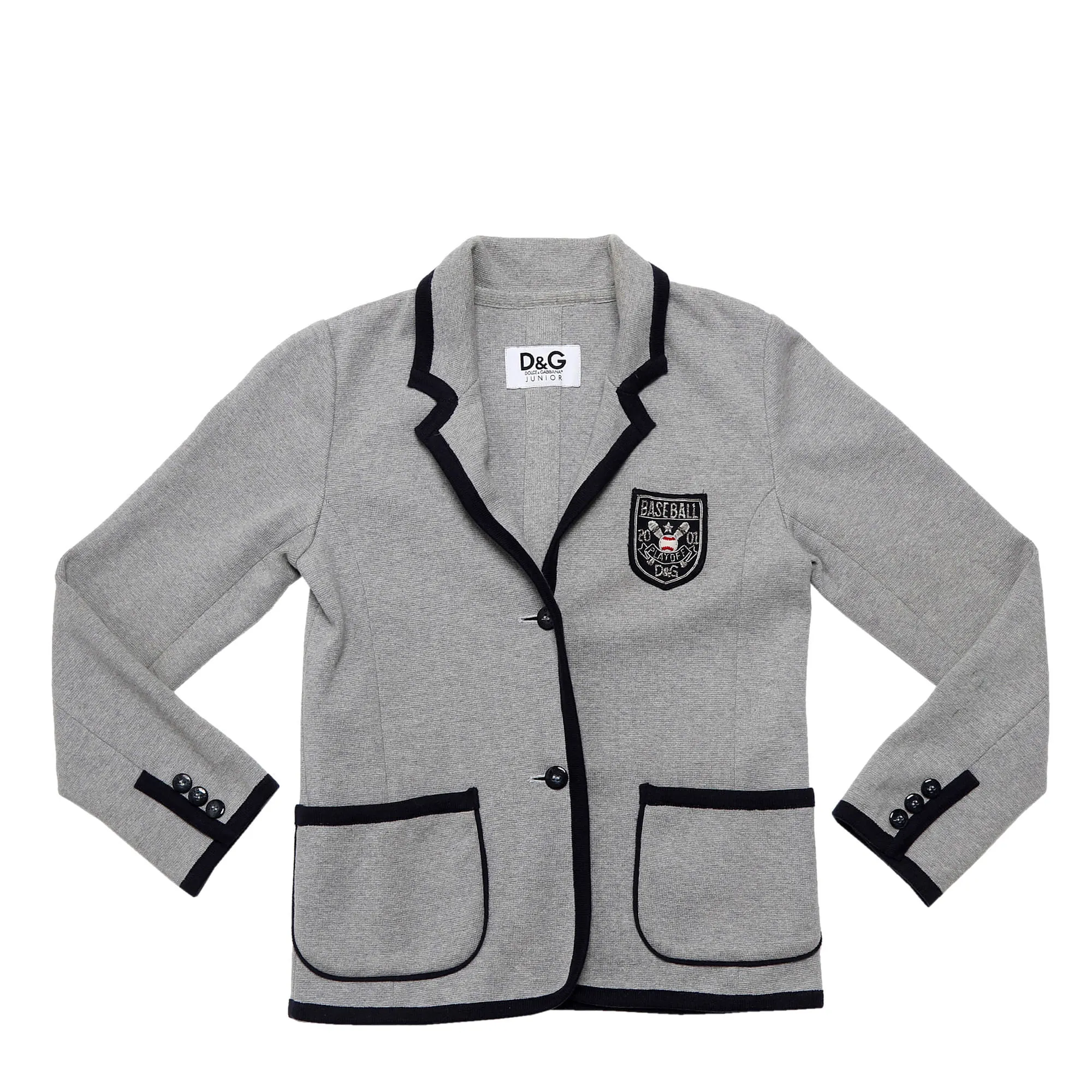 Blazer Dolce & Gabbana Junior Tricô Cinza Infantil