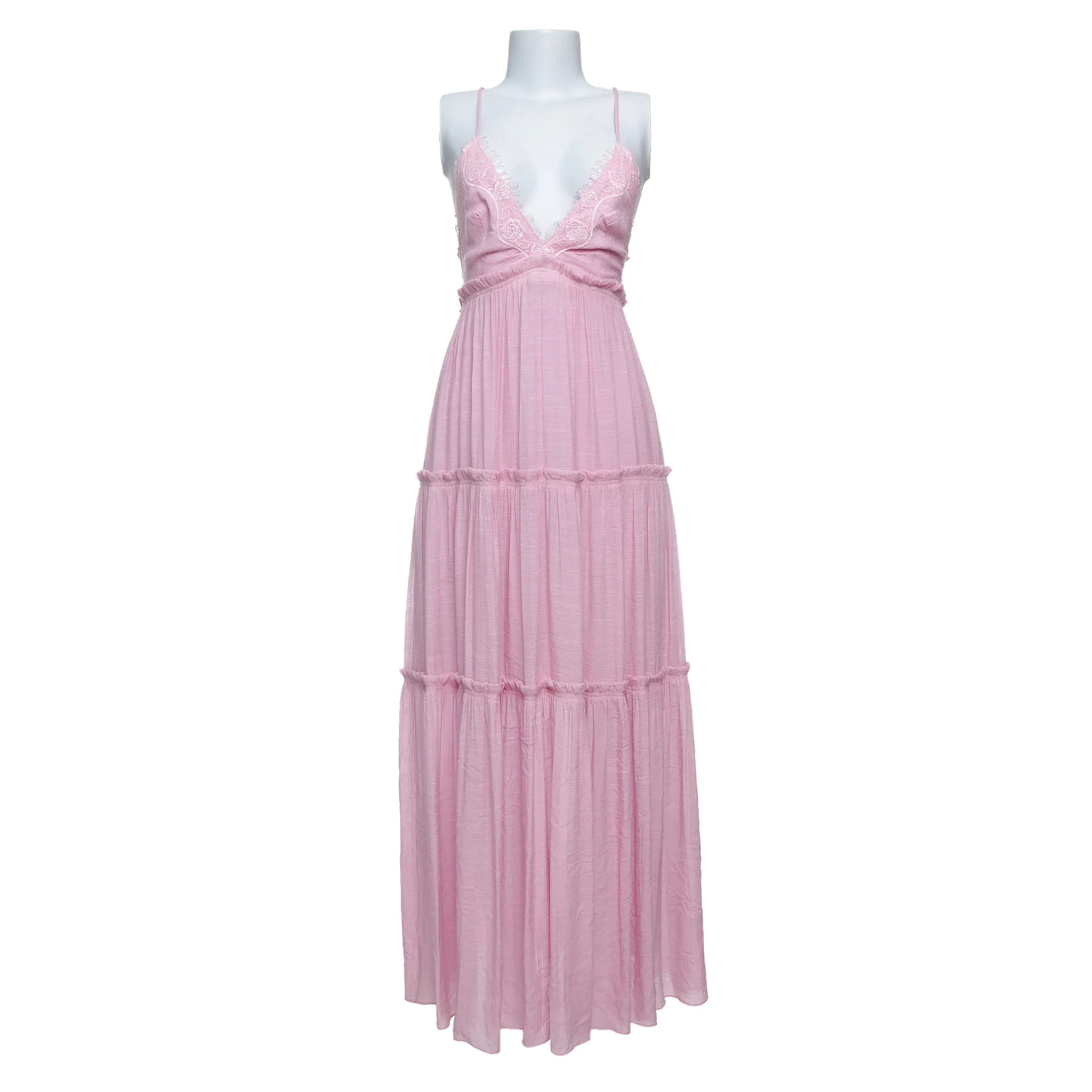 Vestido TIG Longo Alças Rosa