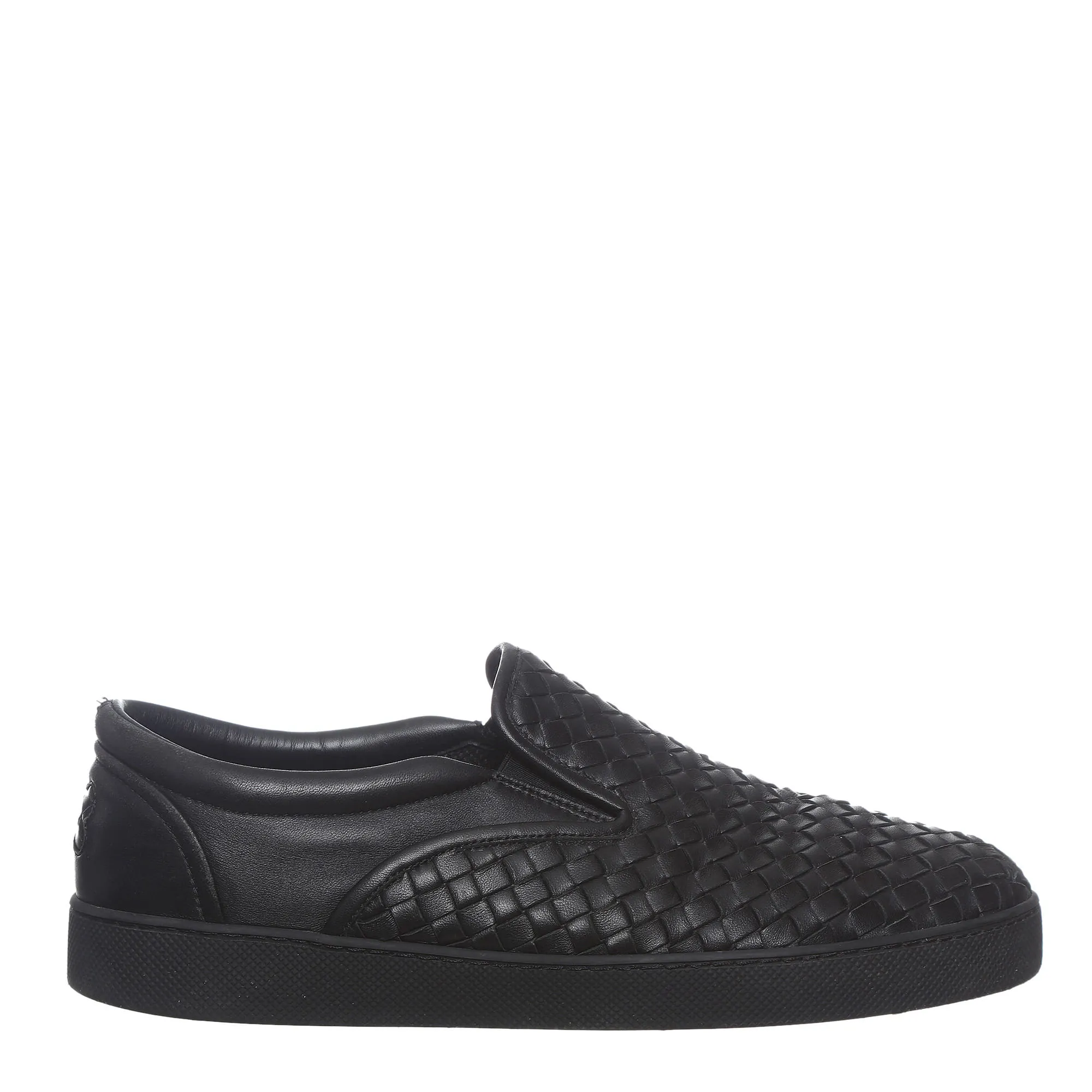 Tênis Bottega Veneta Slip On Intrecciato Couro Preto