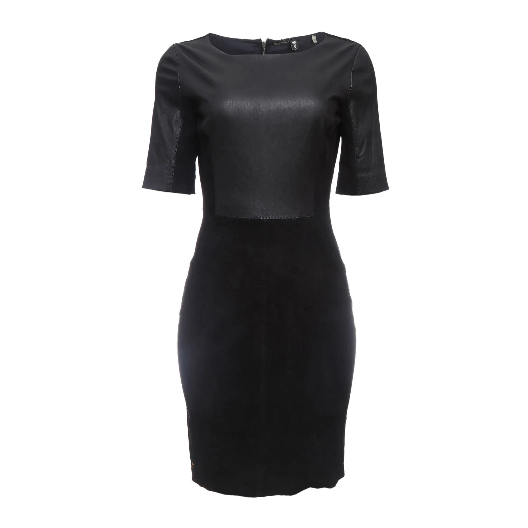 Vestido Bergdorf Goodman Couro e Camurça Preto