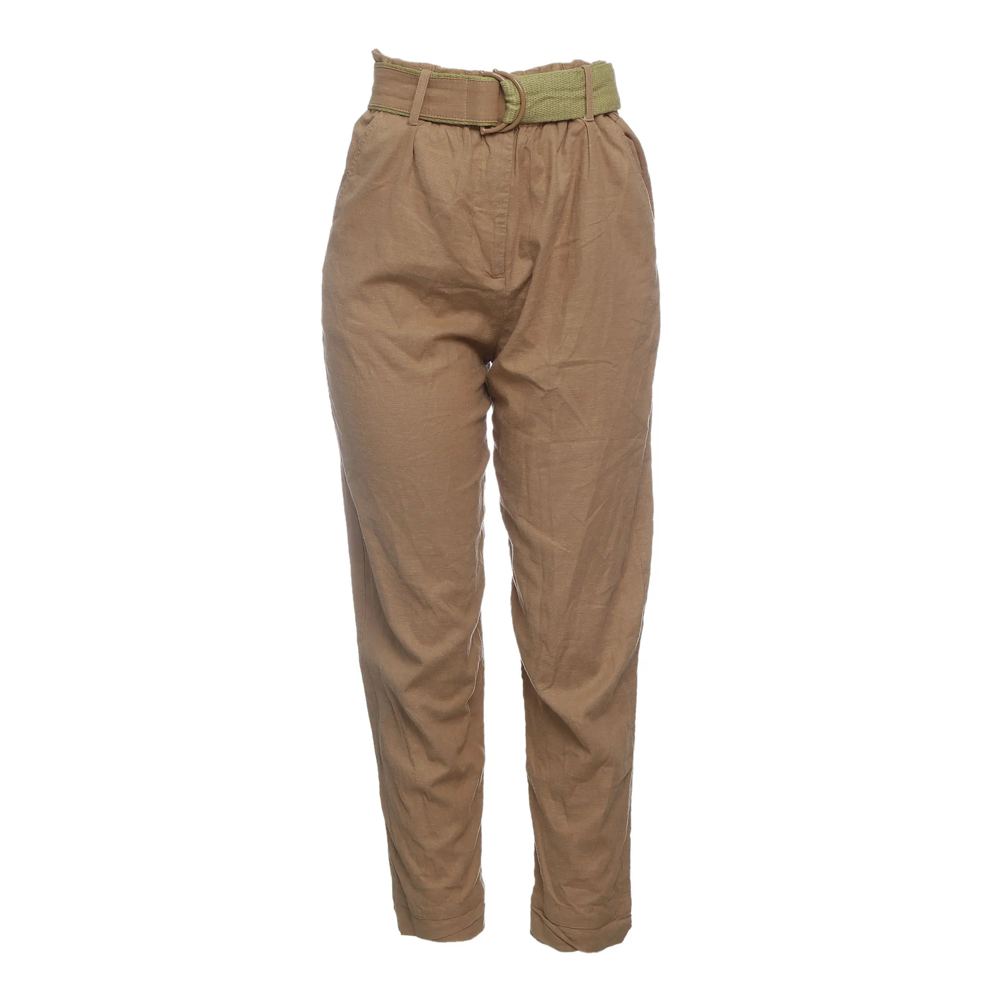 Calça Cris Barros Bege Detalhe Cintura